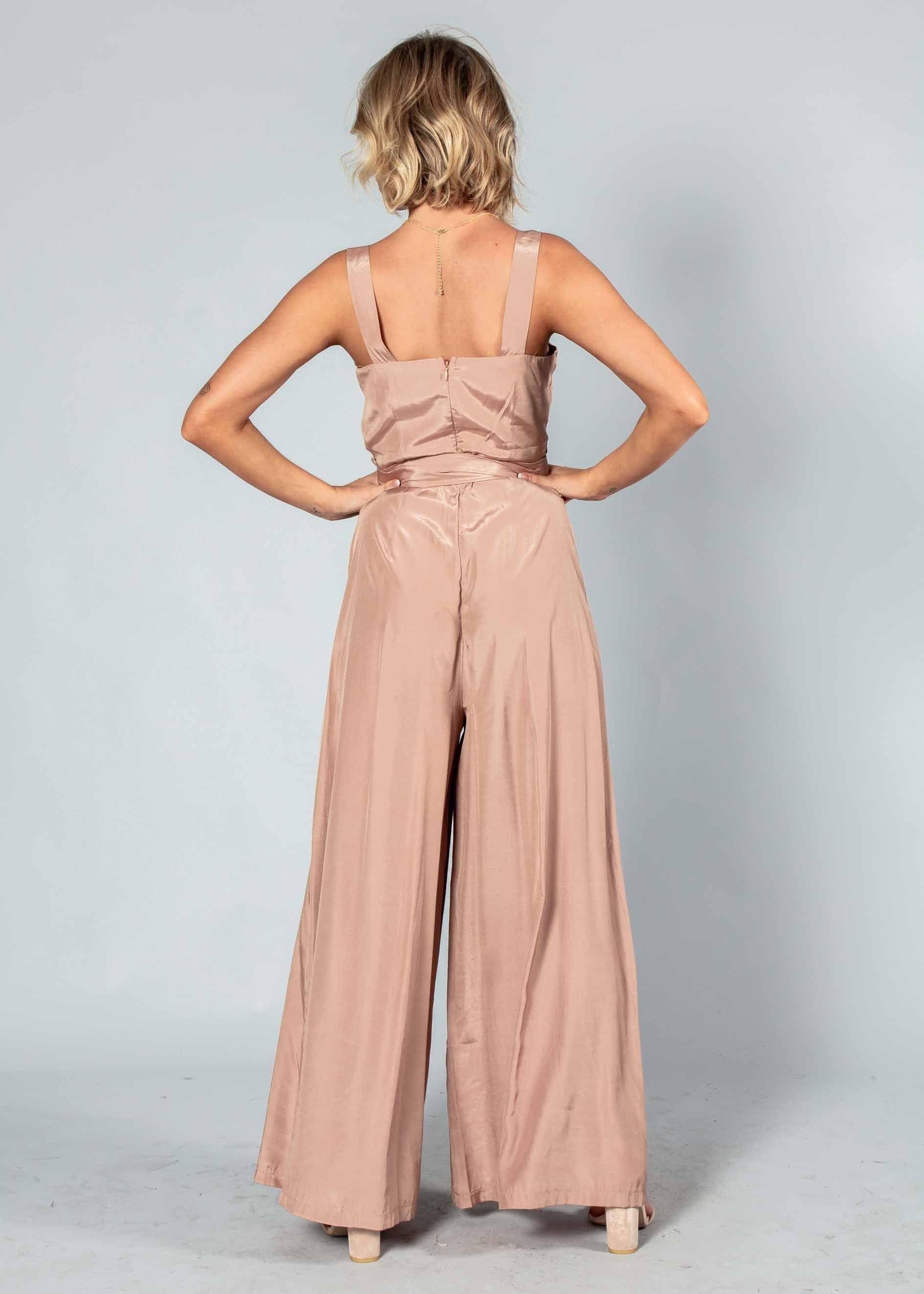 Lexa Pantsuit w/ Tie - Mocha