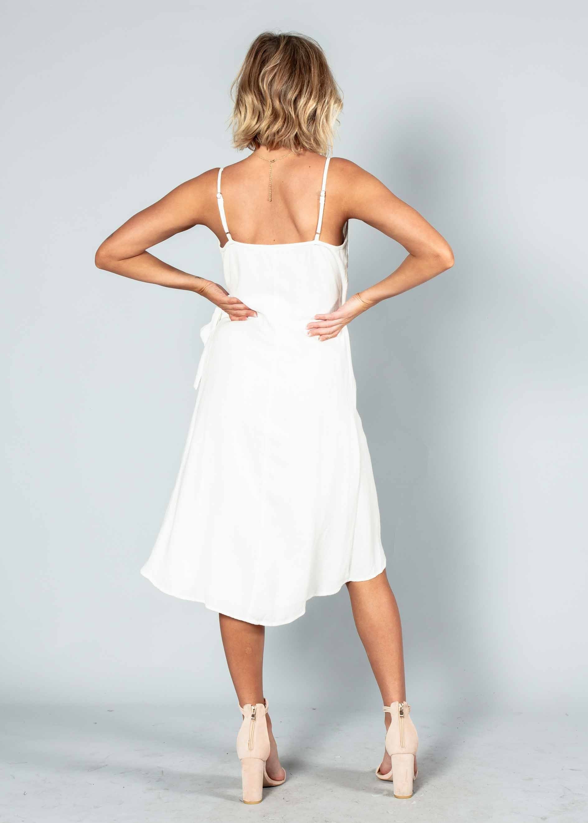 Rayz Linen Wrap Dress - White