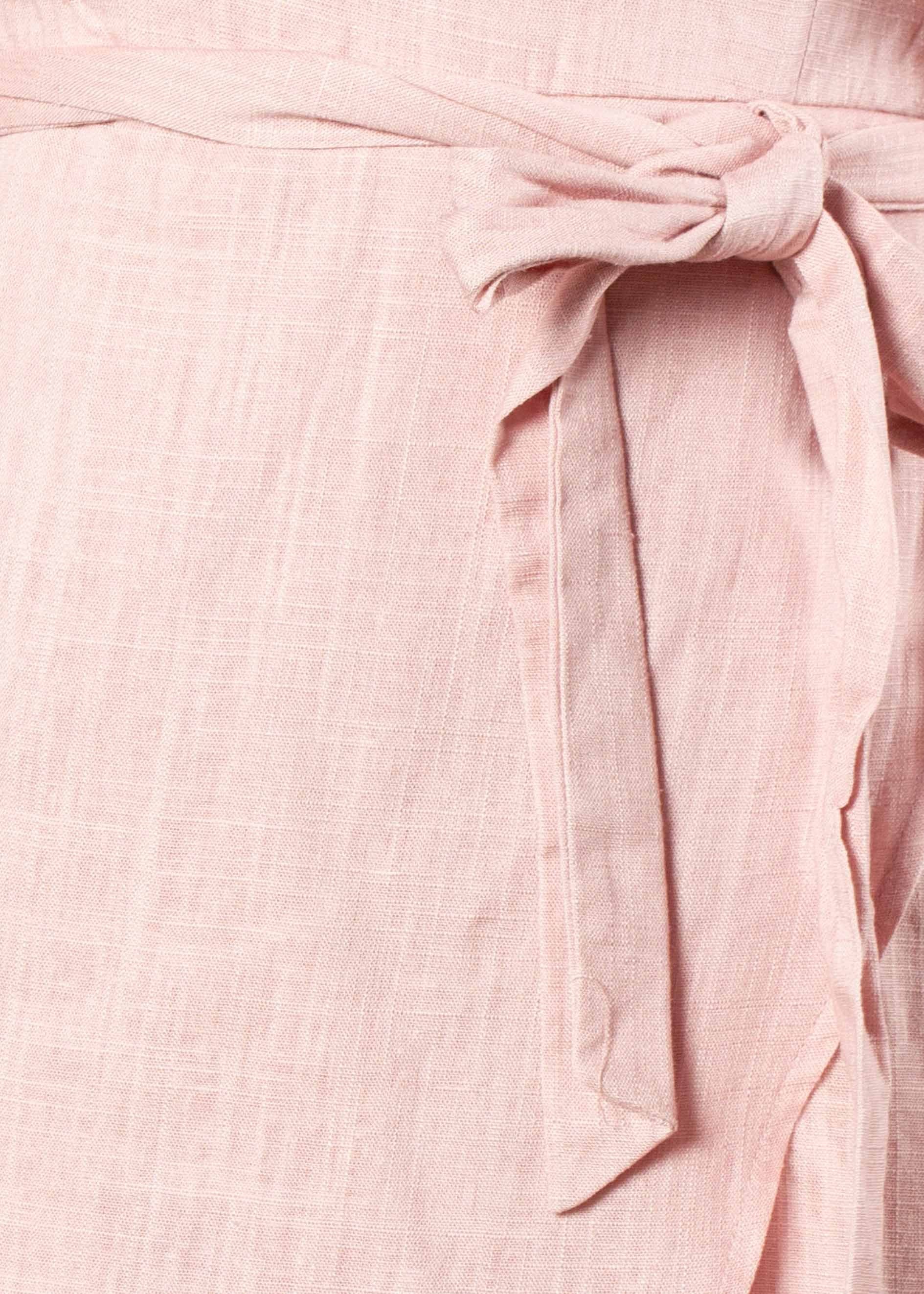 Quinn Strapless Midi Dress w/ Tie - Blush
