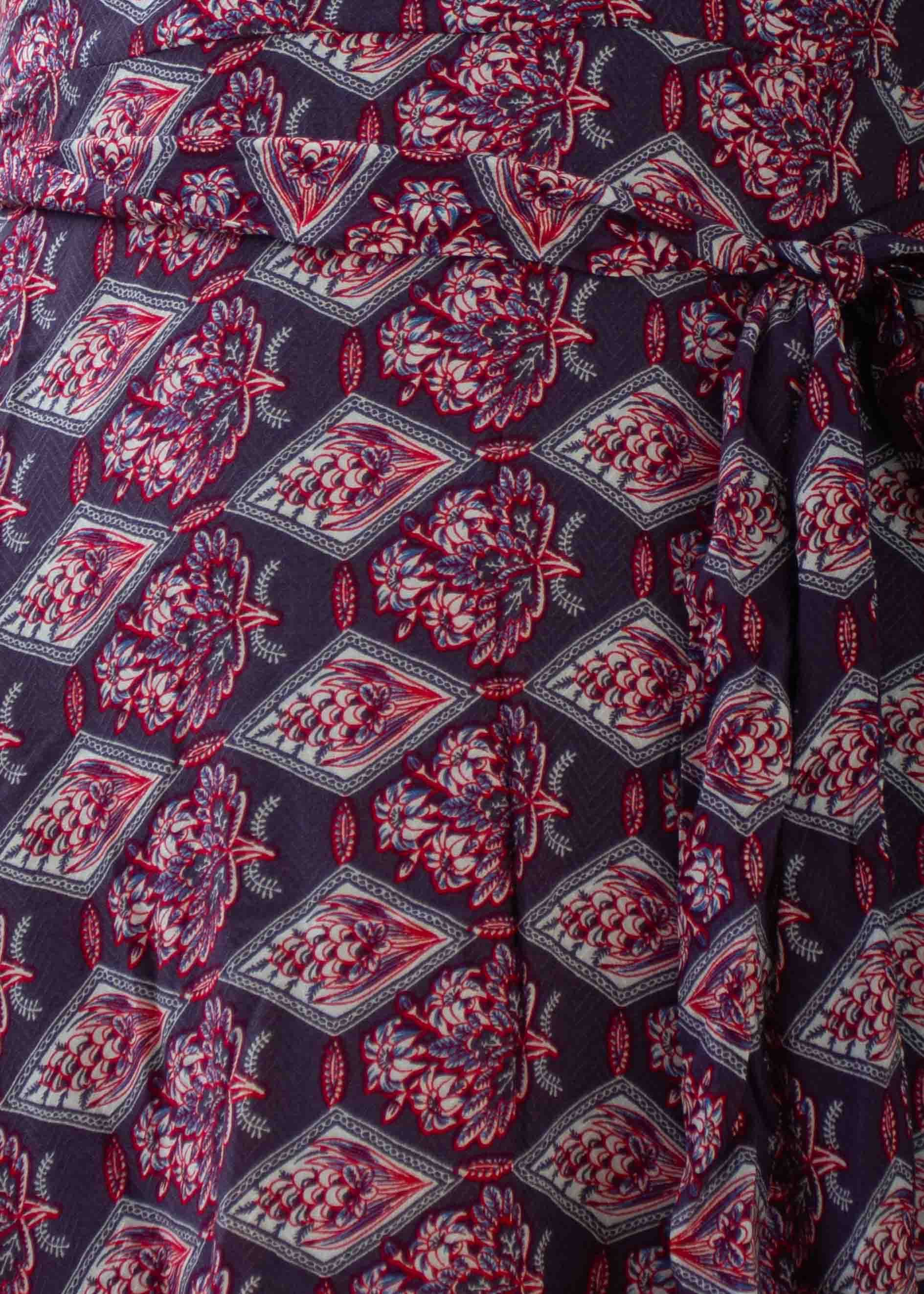 Seraphina Dress w/ Tie - Purple Paisley