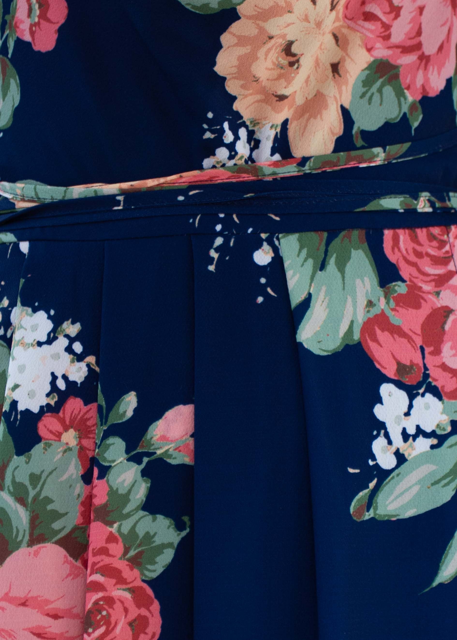Sienna Halter Maxi Dress - Navy Floral