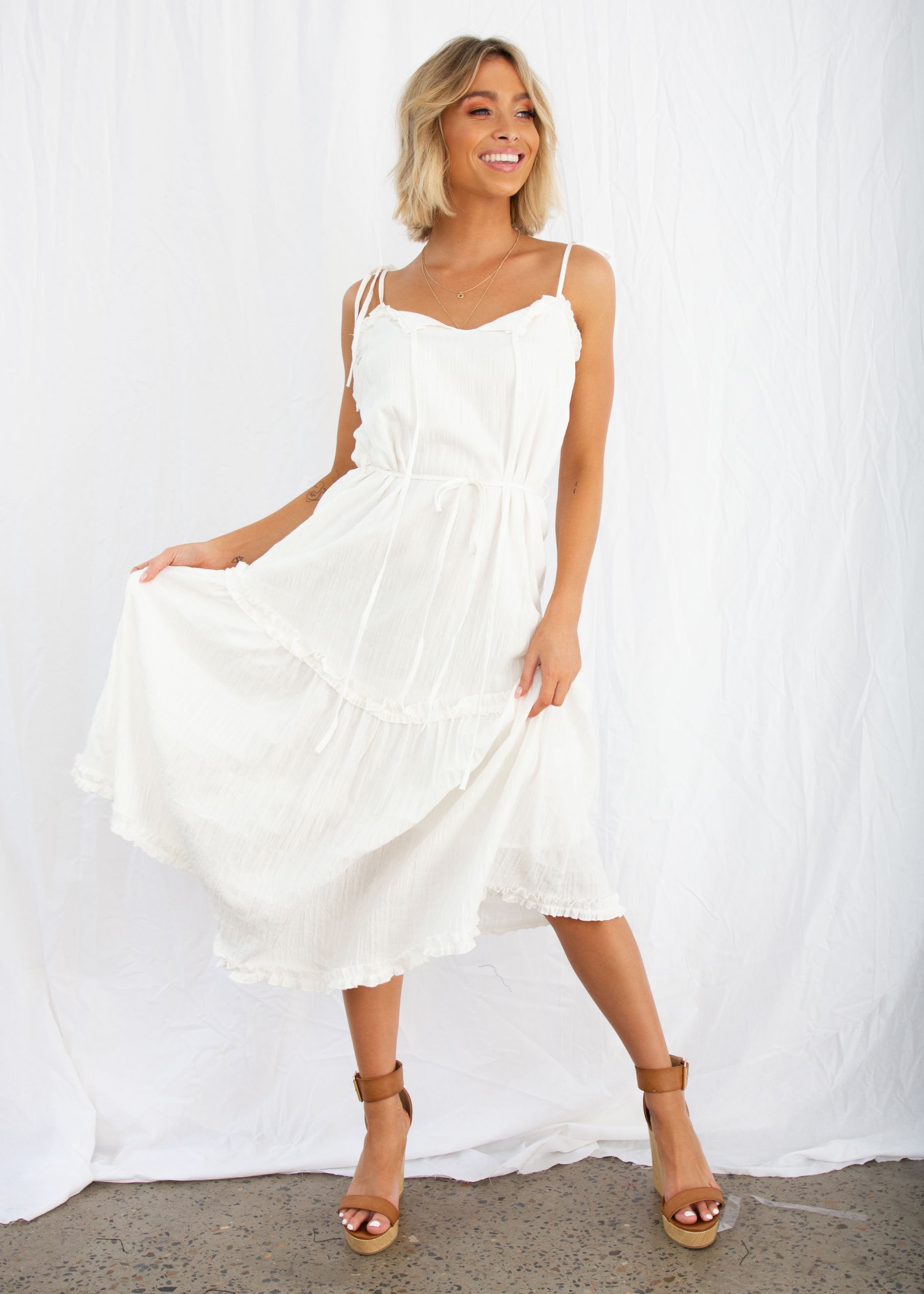 Mayfair Midi Dress - White