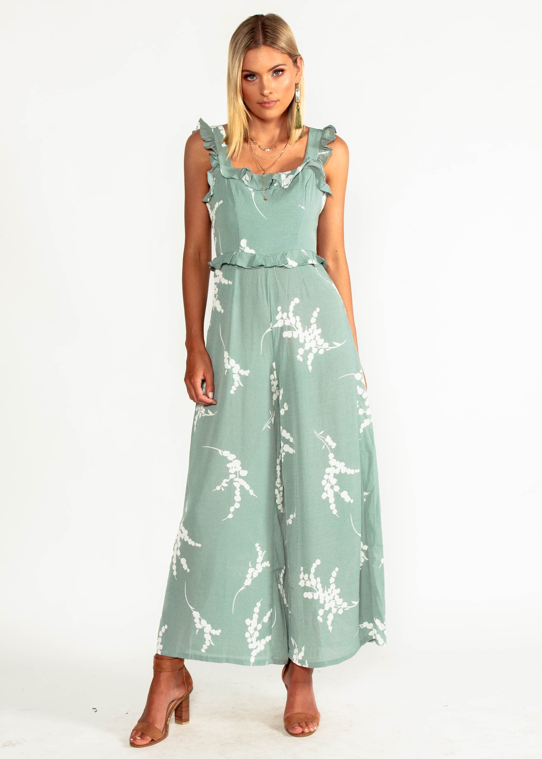 Style Update Pantsuit - Sage Floral