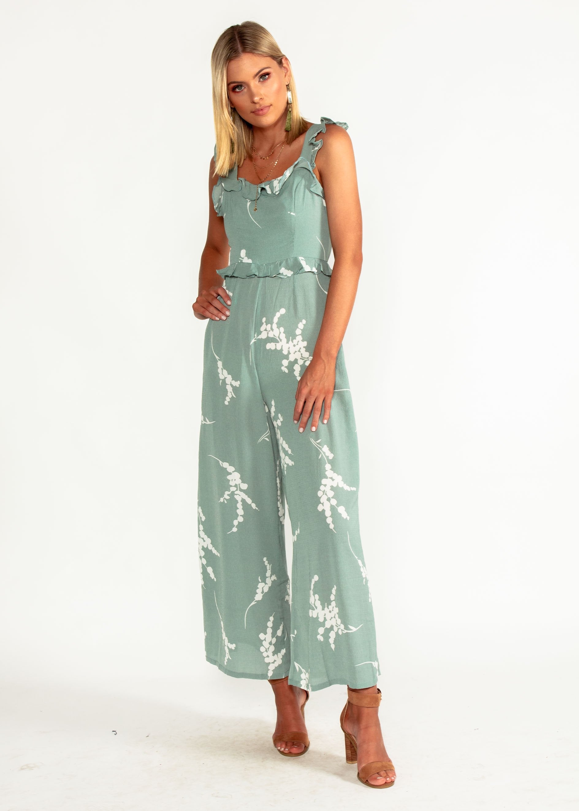 Style Update Pantsuit - Sage Floral