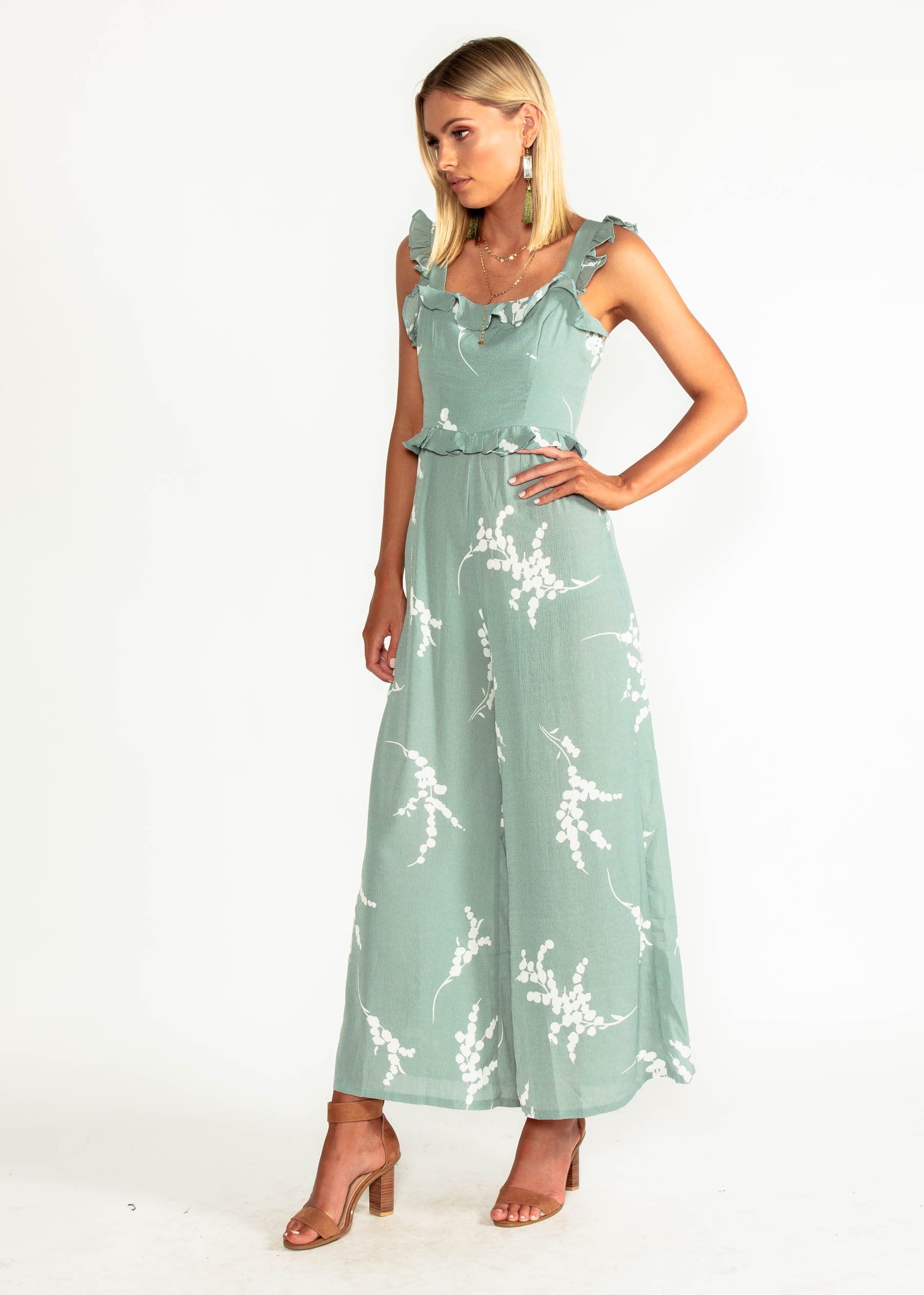 Style Update Pantsuit - Sage Floral