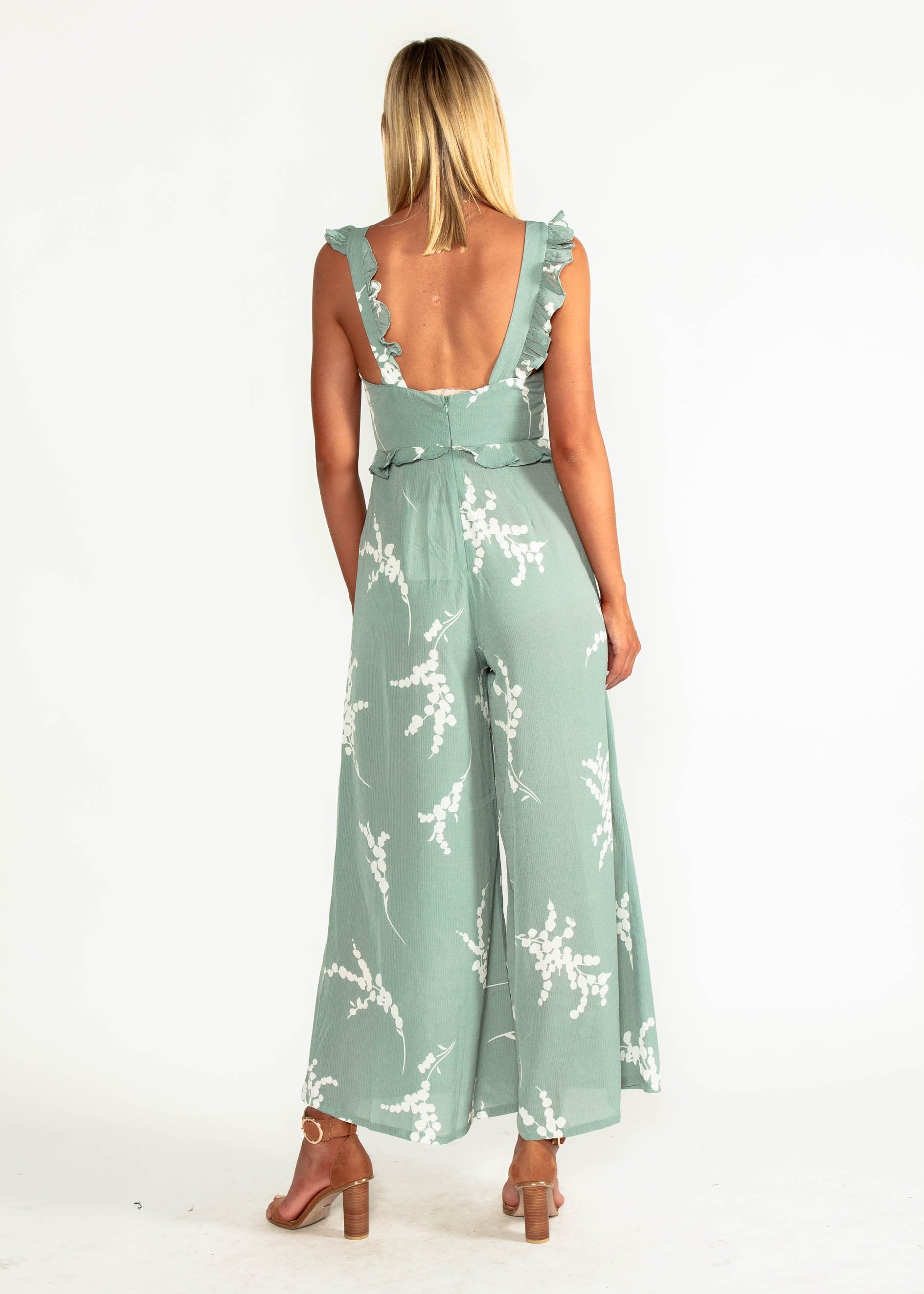 Style Update Pantsuit - Sage Floral