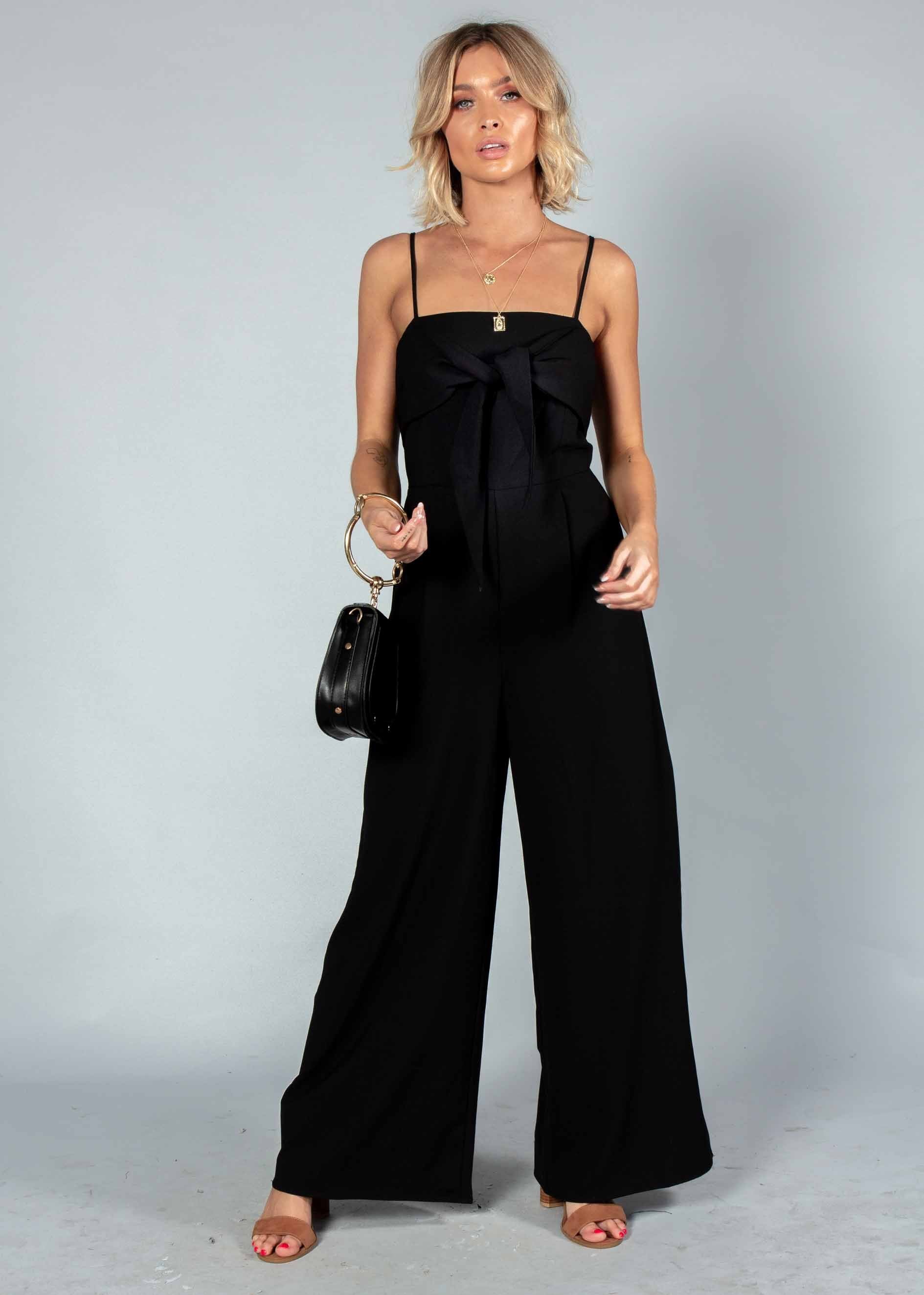 Braelynn Tie Pantsuit - Black