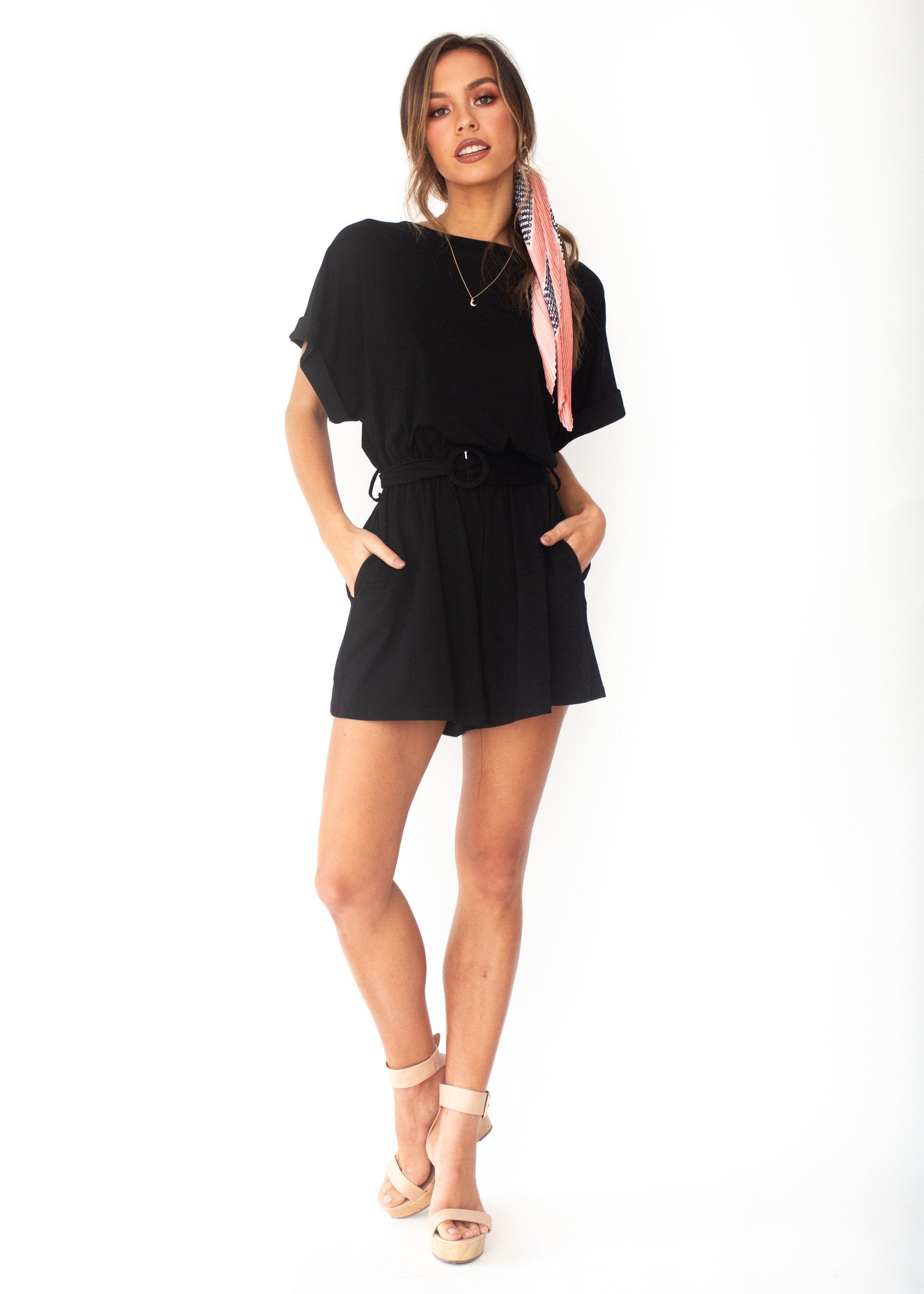Piece Of Me Playsuit - Black