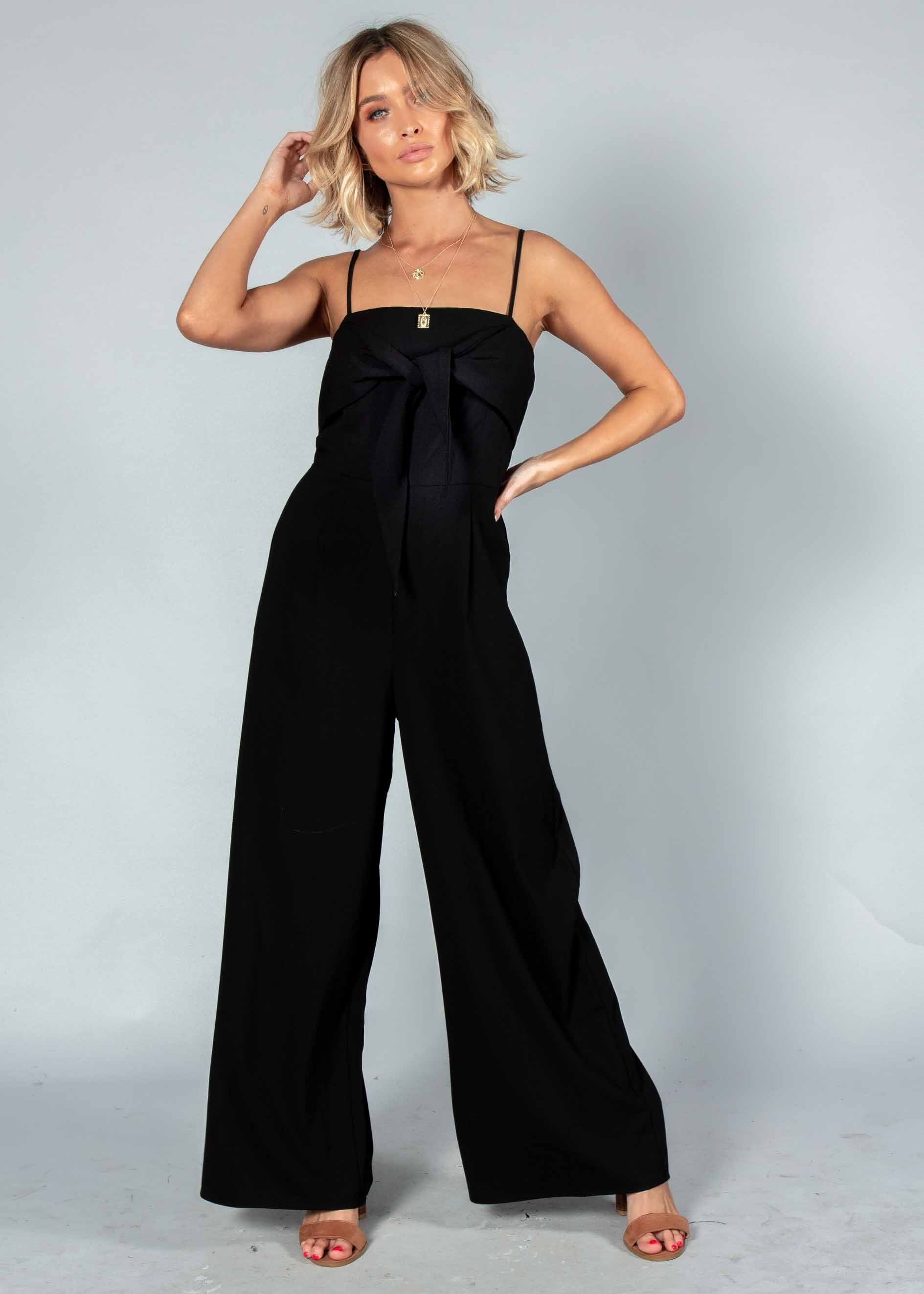 Braelynn Tie Pantsuit - Black