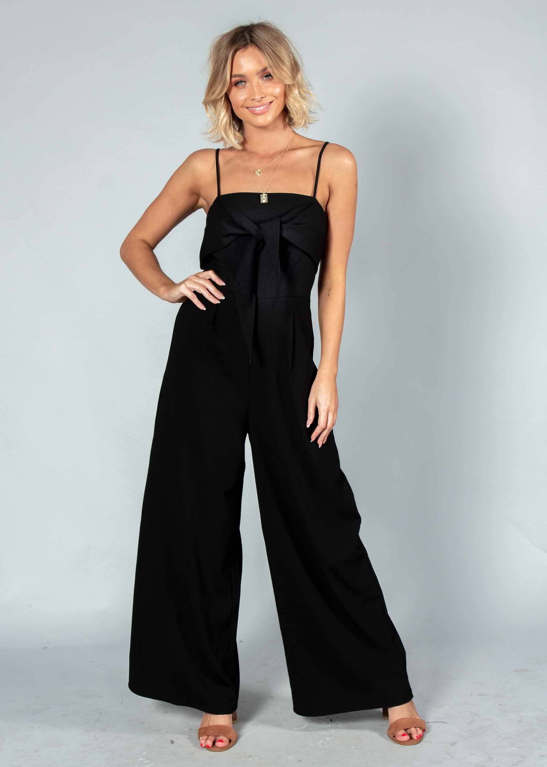 Braelynn Tie Pantsuit - Black