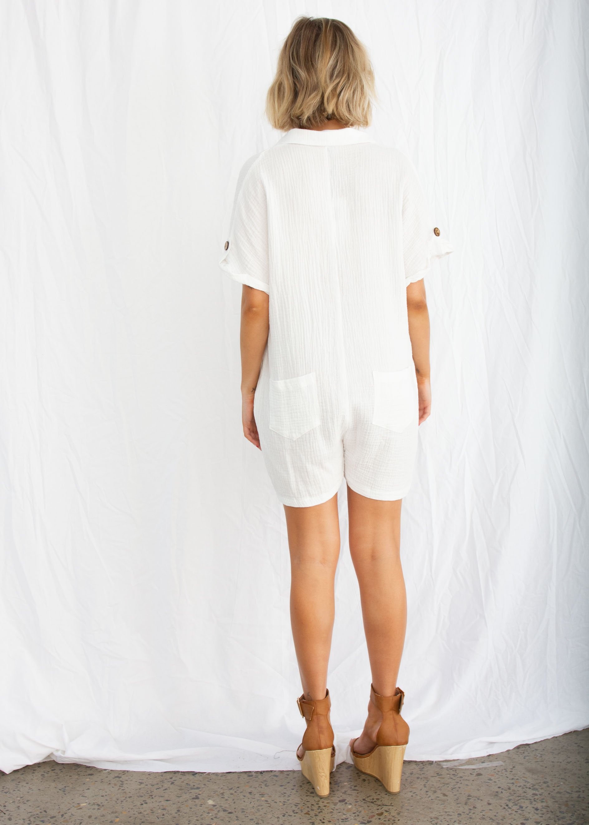 Amalie Playsuit - White