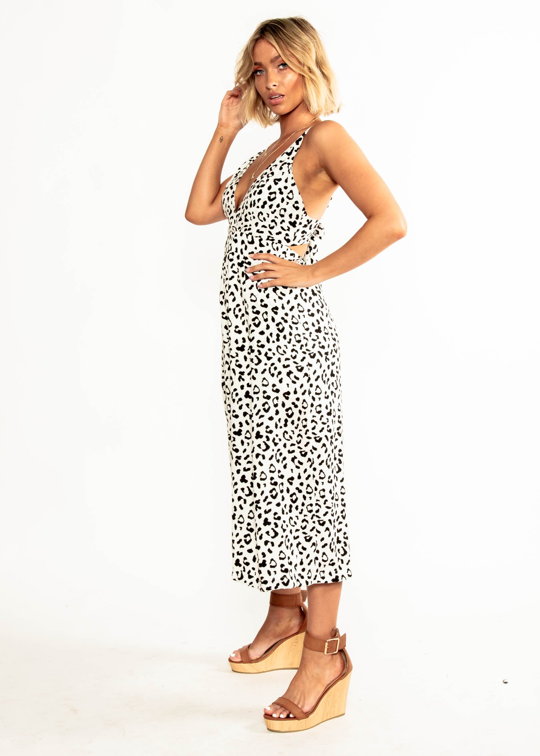 Your Muse Pantsuit - White Leopard