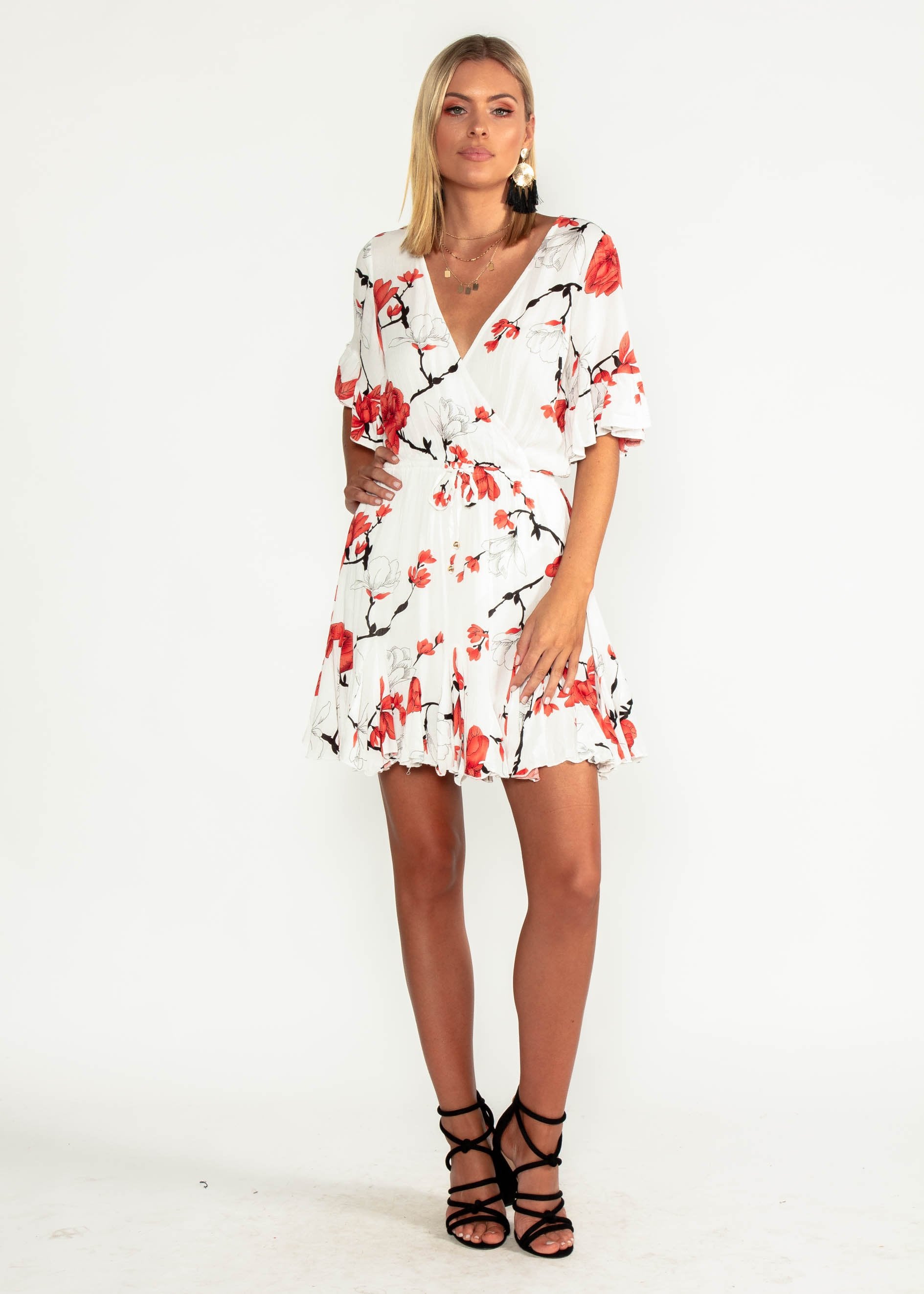 Introducing Me Dress - White/Red Floral
