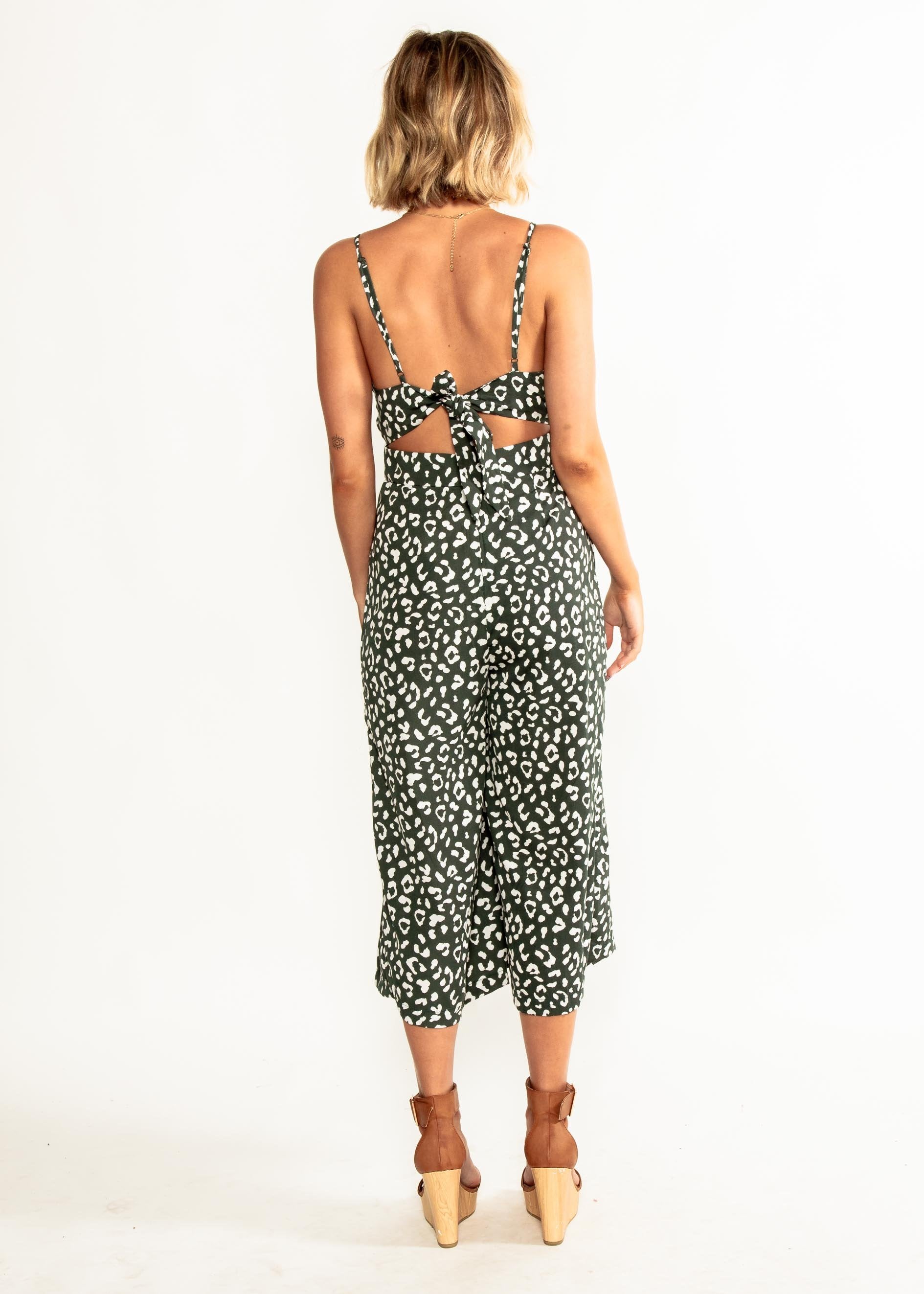 Your Muse Pantsuit - Emerald Leopard