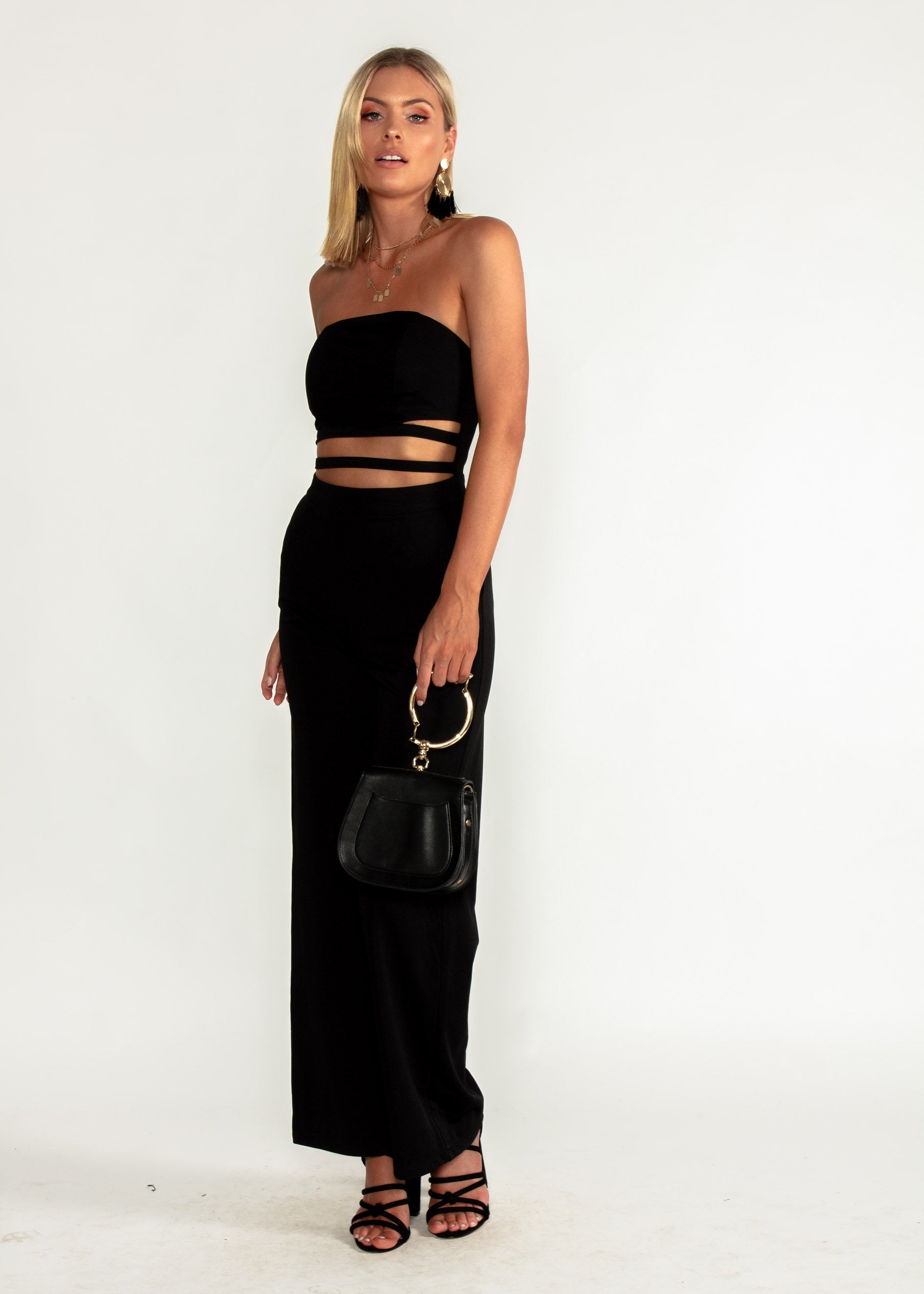 Gisele Strapless Pantsuit - Black