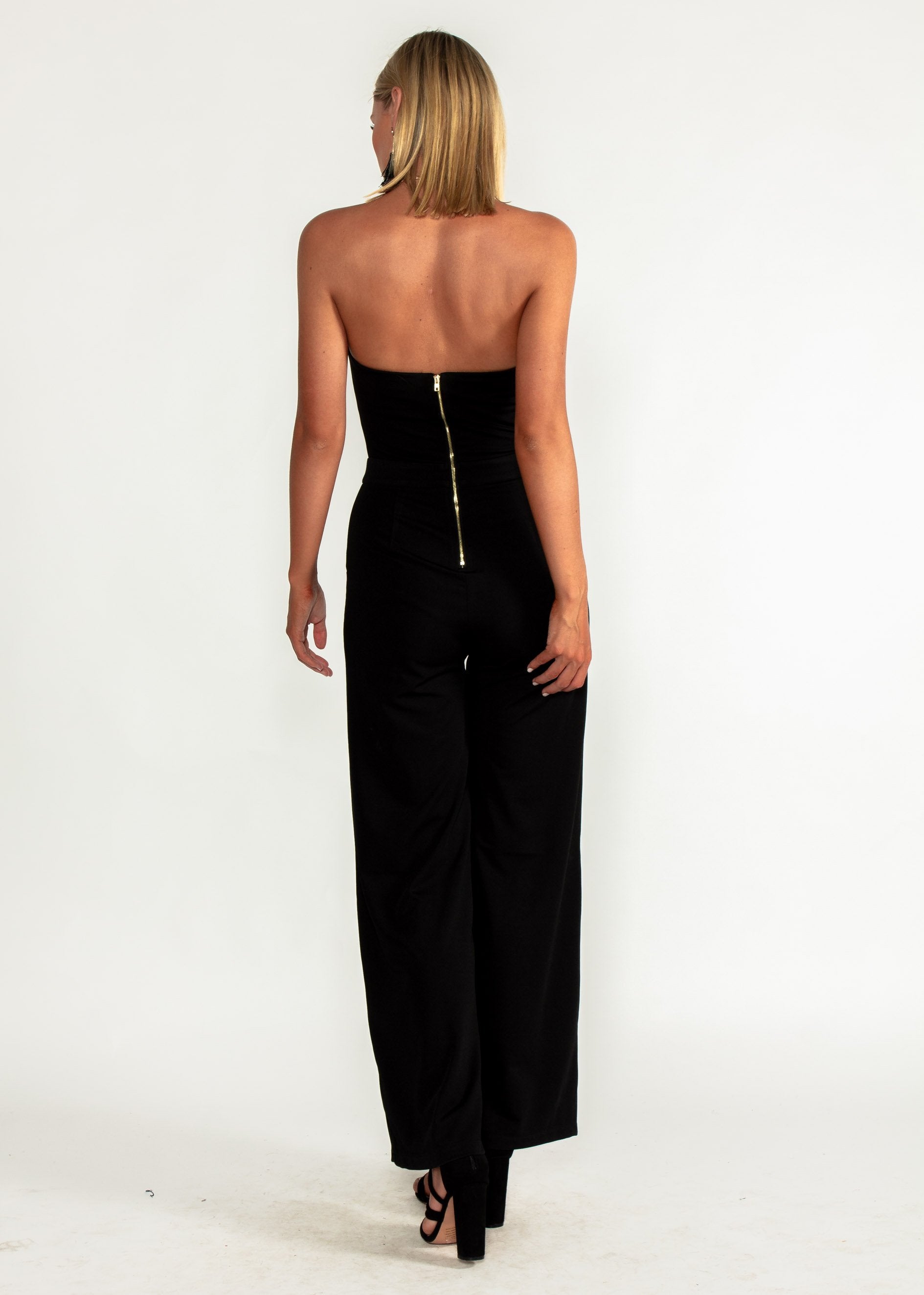 Gisele Strapless Pantsuit - Black