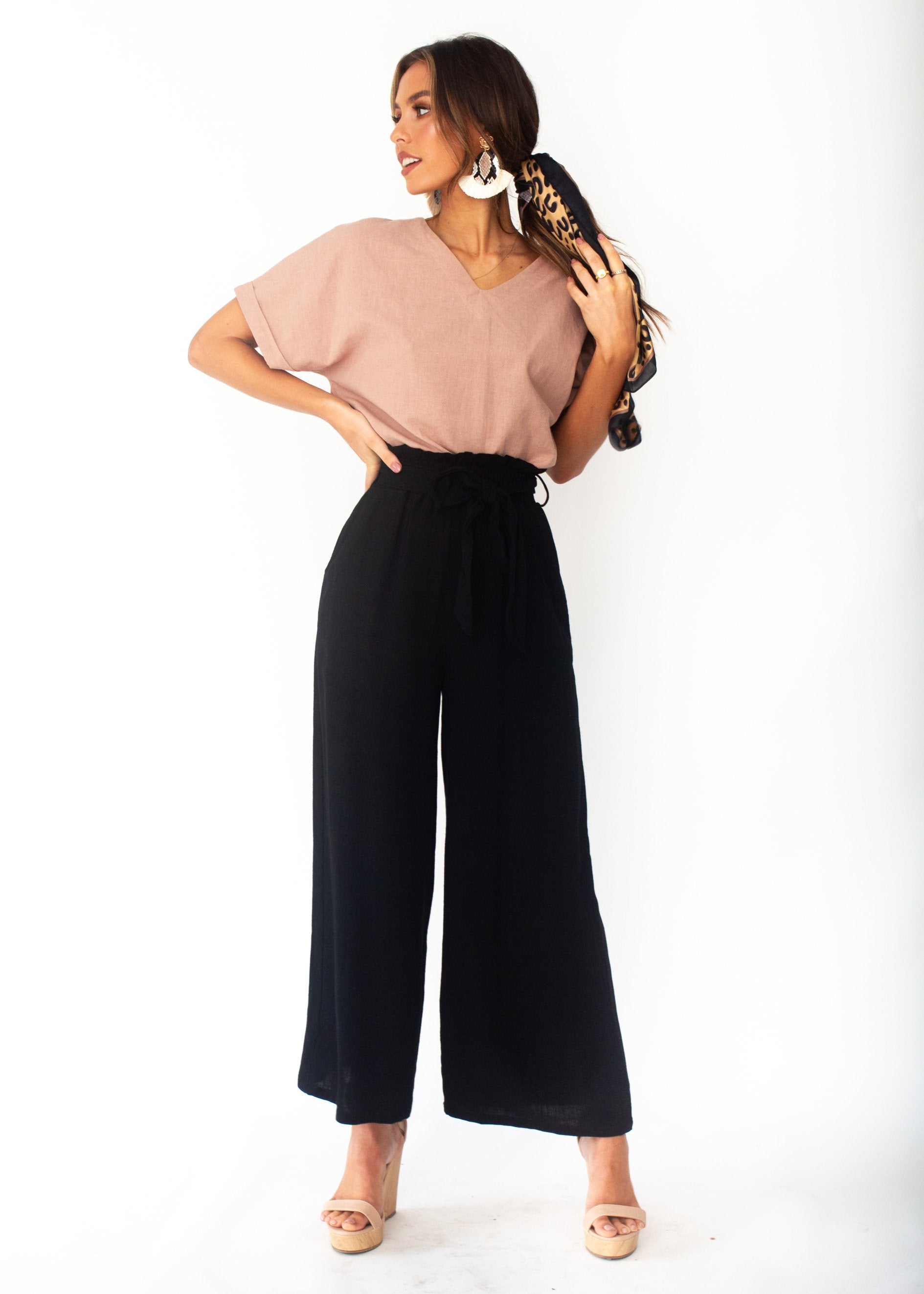 Open Road Linen Pants - Black