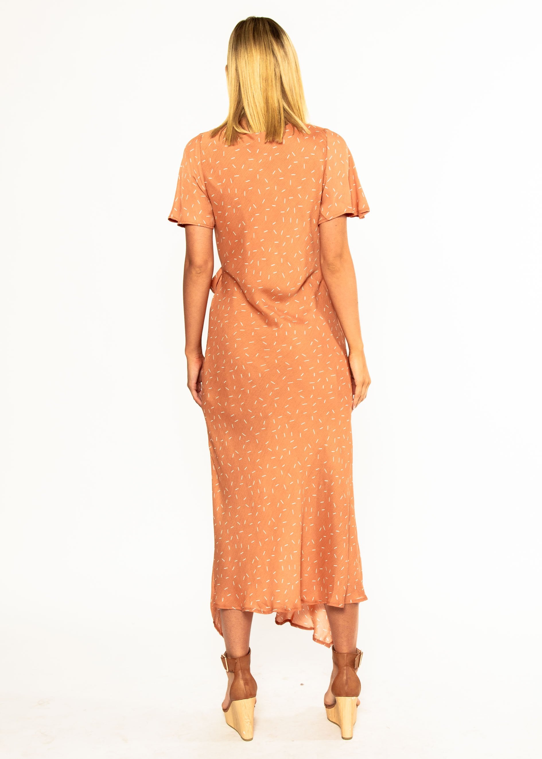 Sweet Flourish Wrap Maxi Dress - Terracotta
