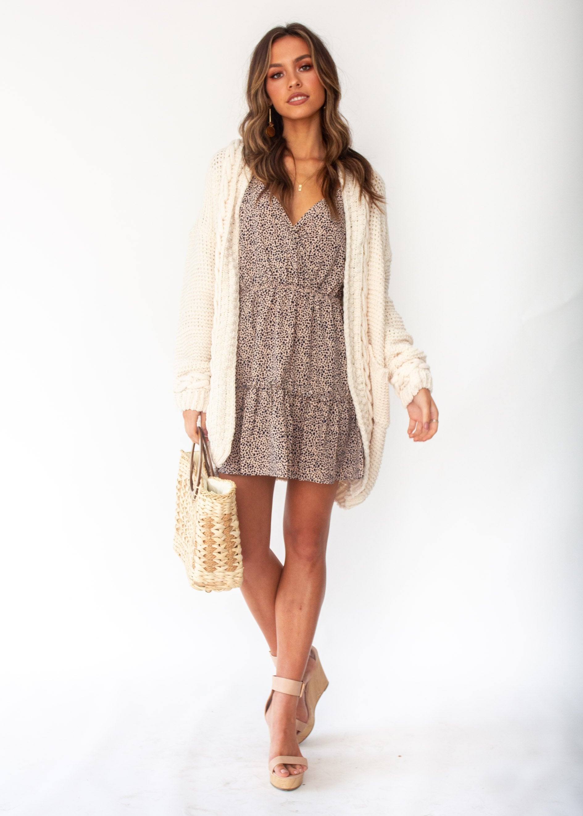 Free Feeling Cable Cardigan - Cream