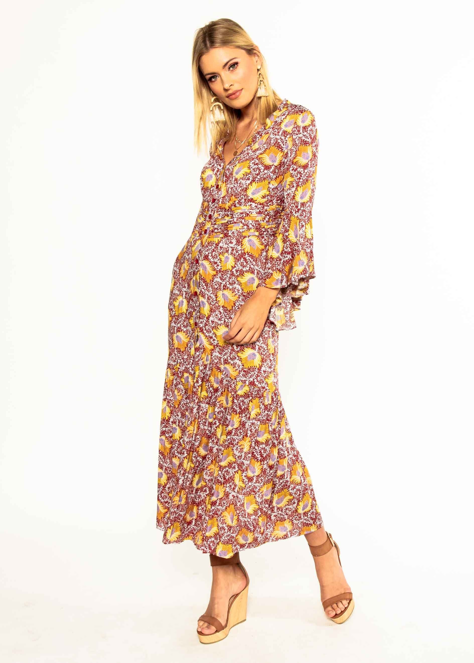 Everything Is Love Maxi Dress - Red Bloom