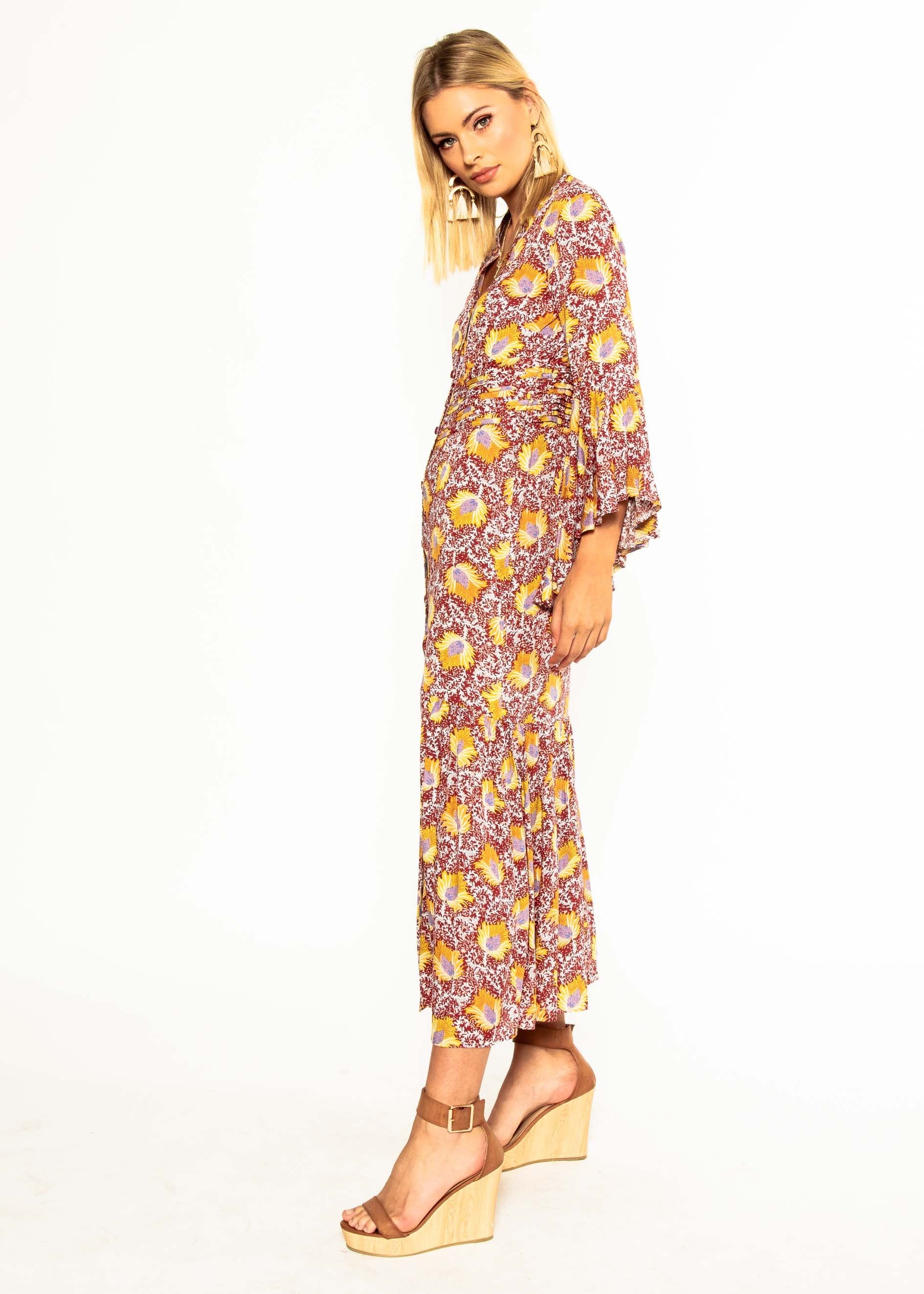 Everything Is Love Maxi Dress - Red Bloom