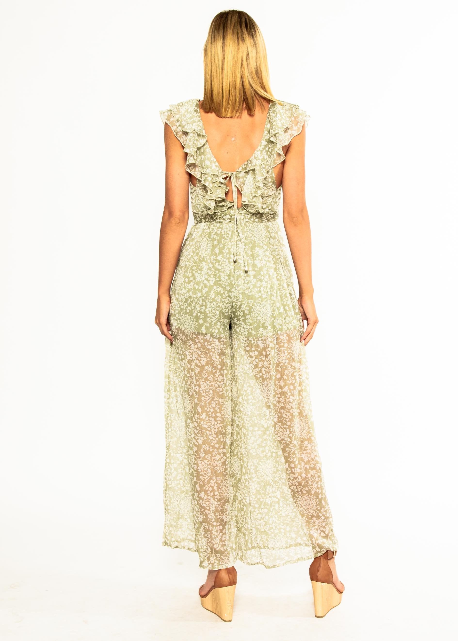 Once Before Pantsuit - Dusty Sage Floral
