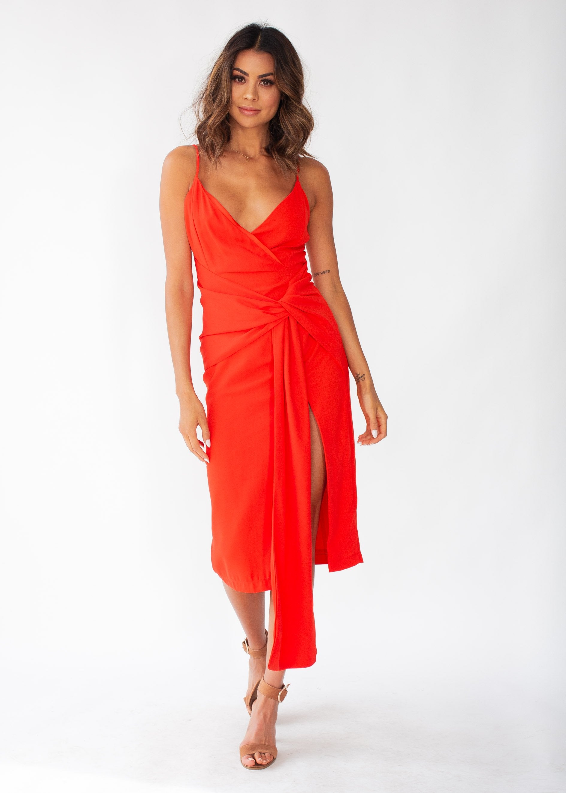Neo Midi Dress - Red