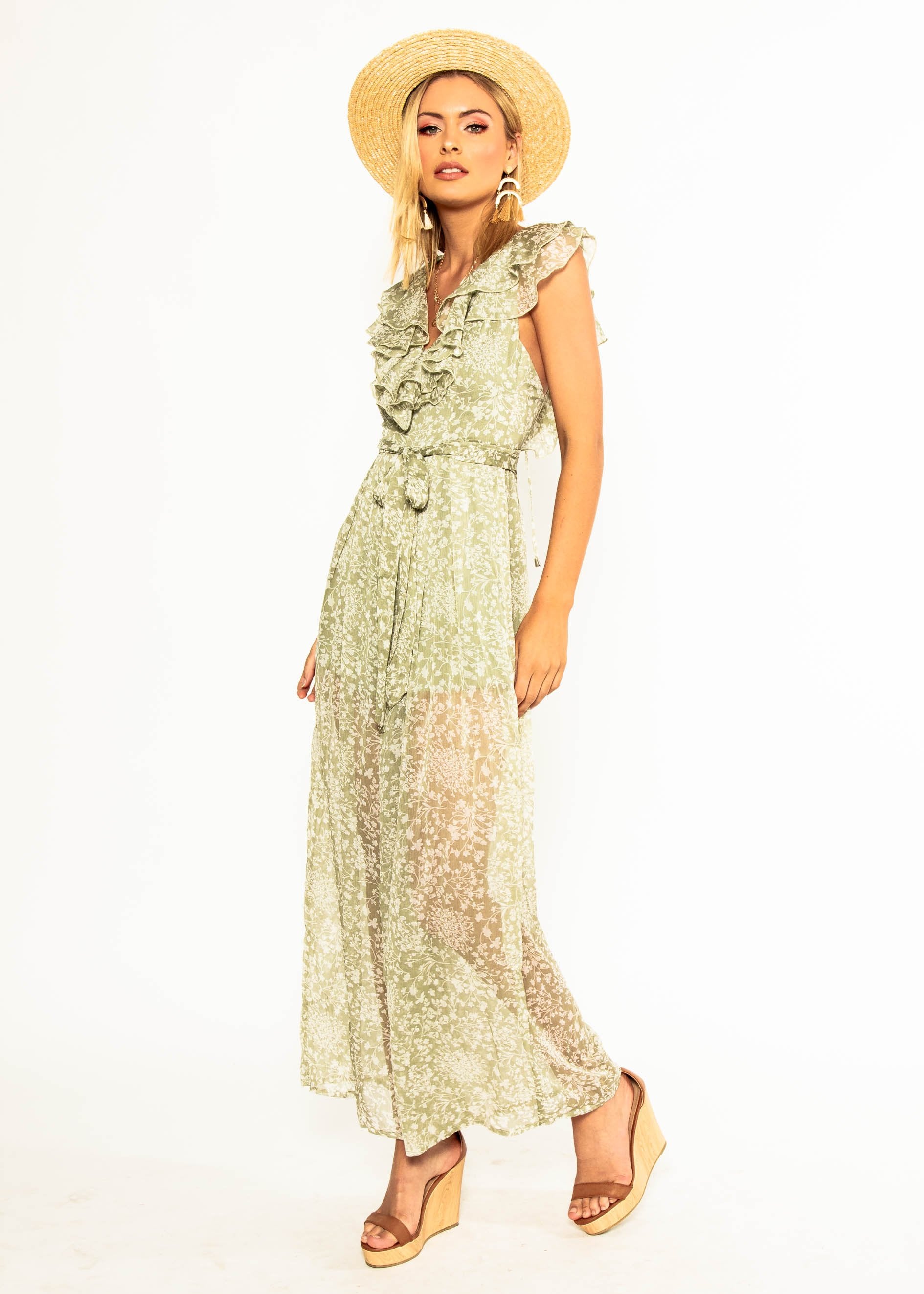Once Before Pantsuit - Dusty Sage Floral