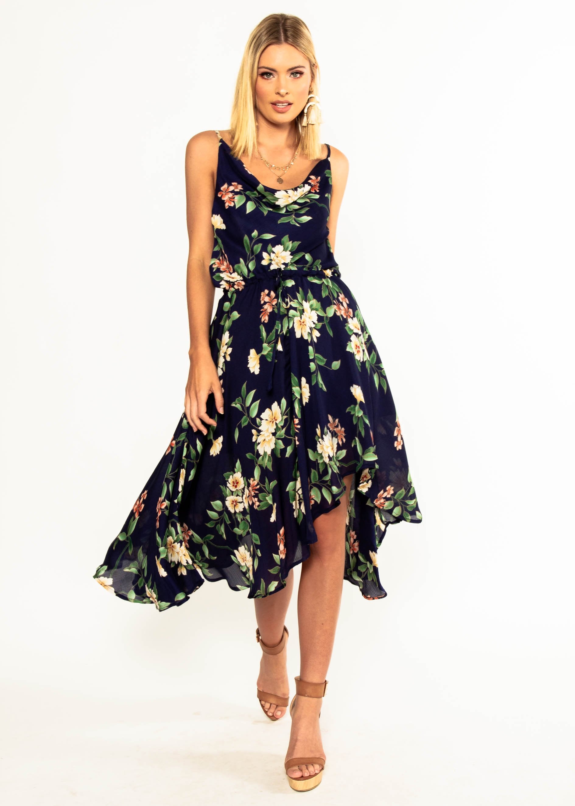 In A Million Midi Dress - Navy Floral