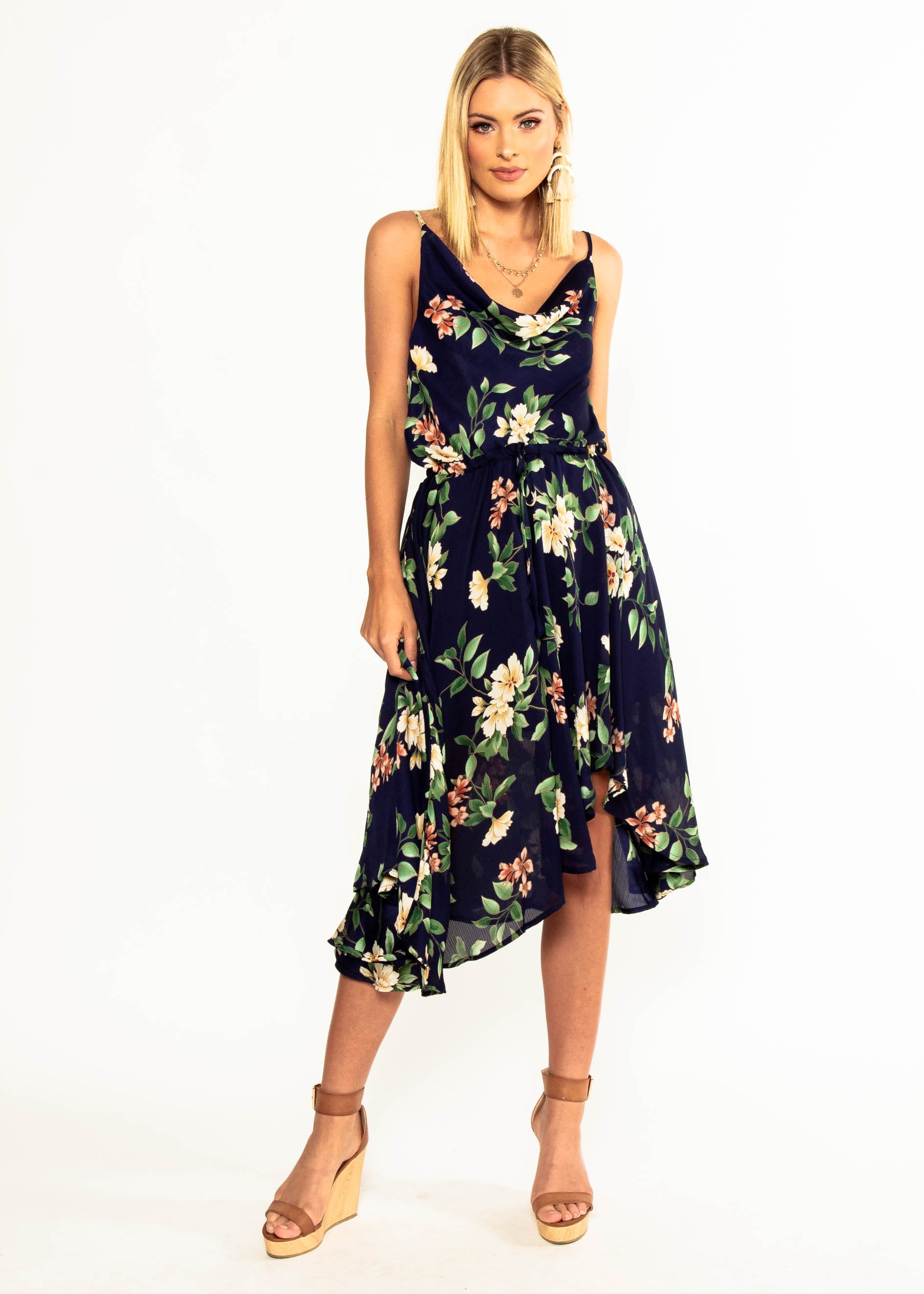 In A Million Midi Dress - Navy Floral