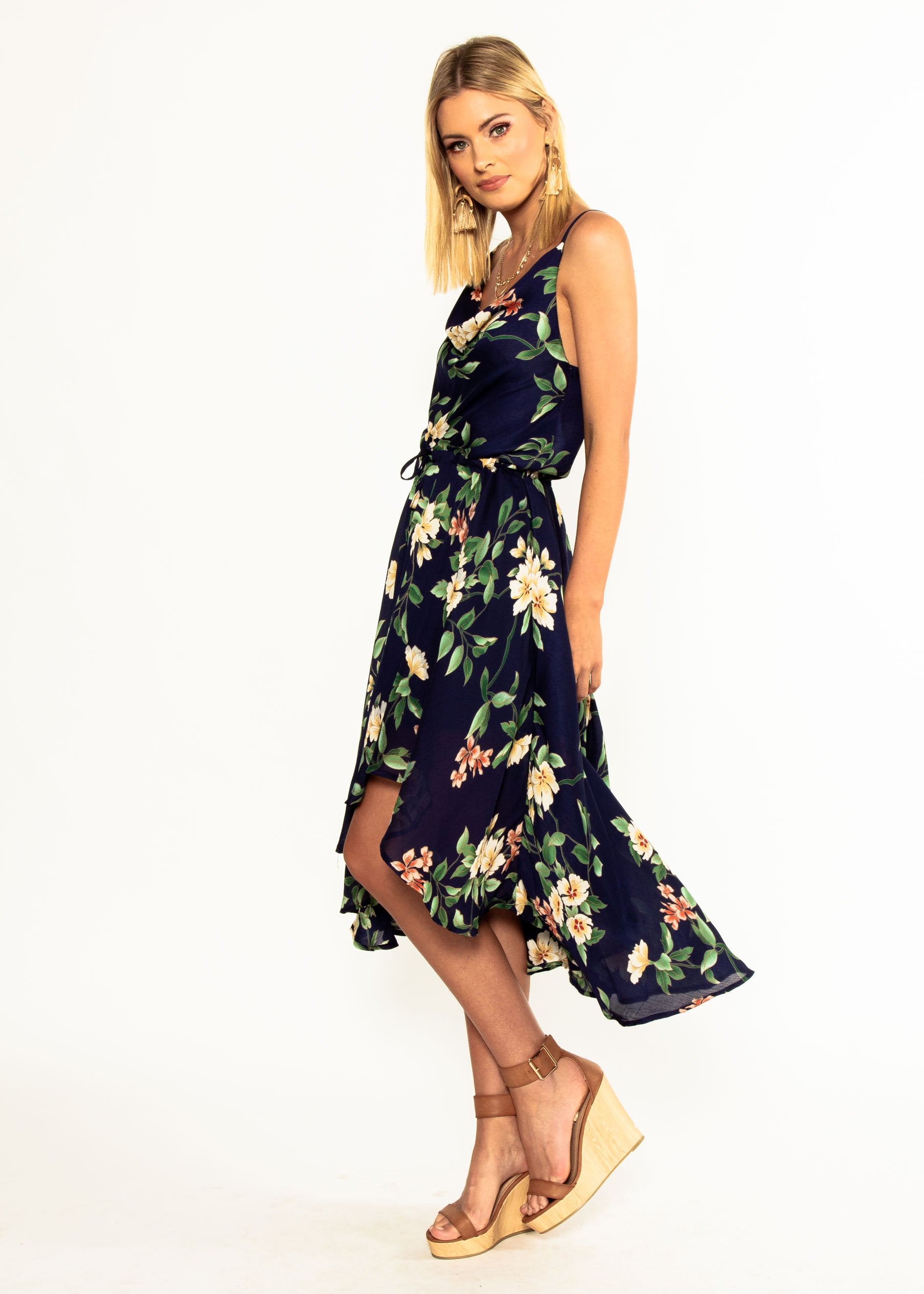 In A Million Midi Dress - Navy Floral