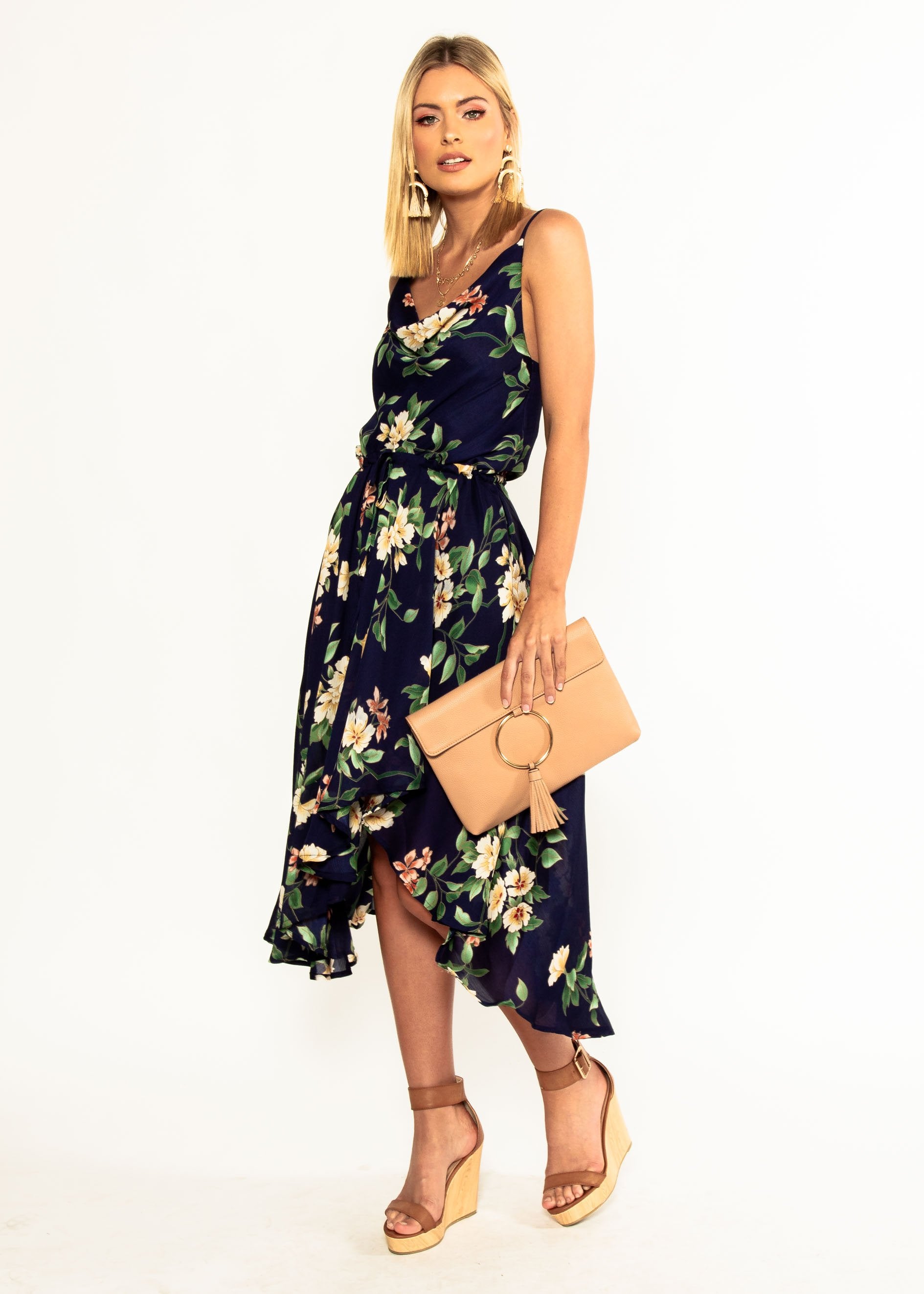 In A Million Midi Dress - Navy Floral