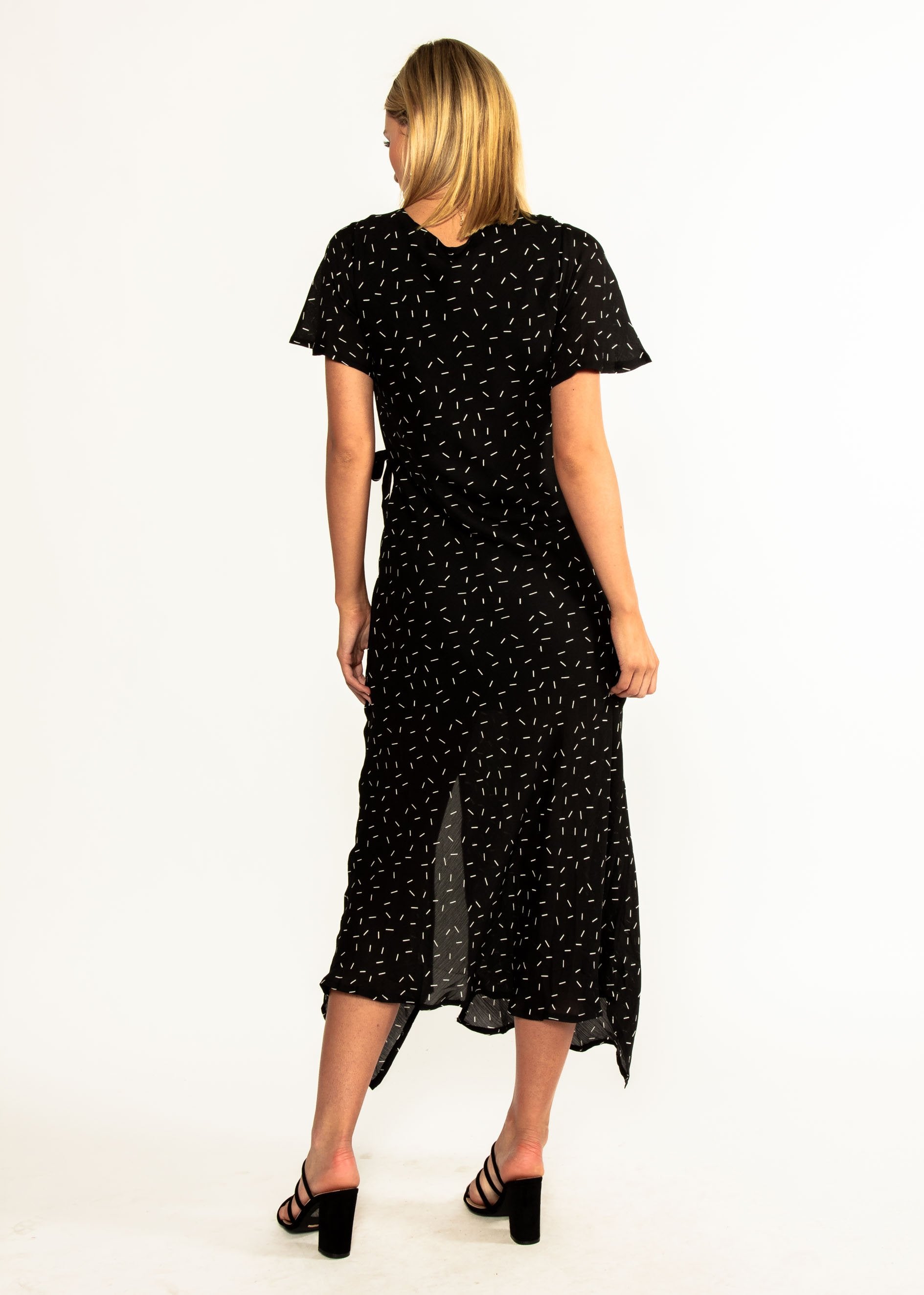 Sweet Flourish Wrap Maxi Dress - Black