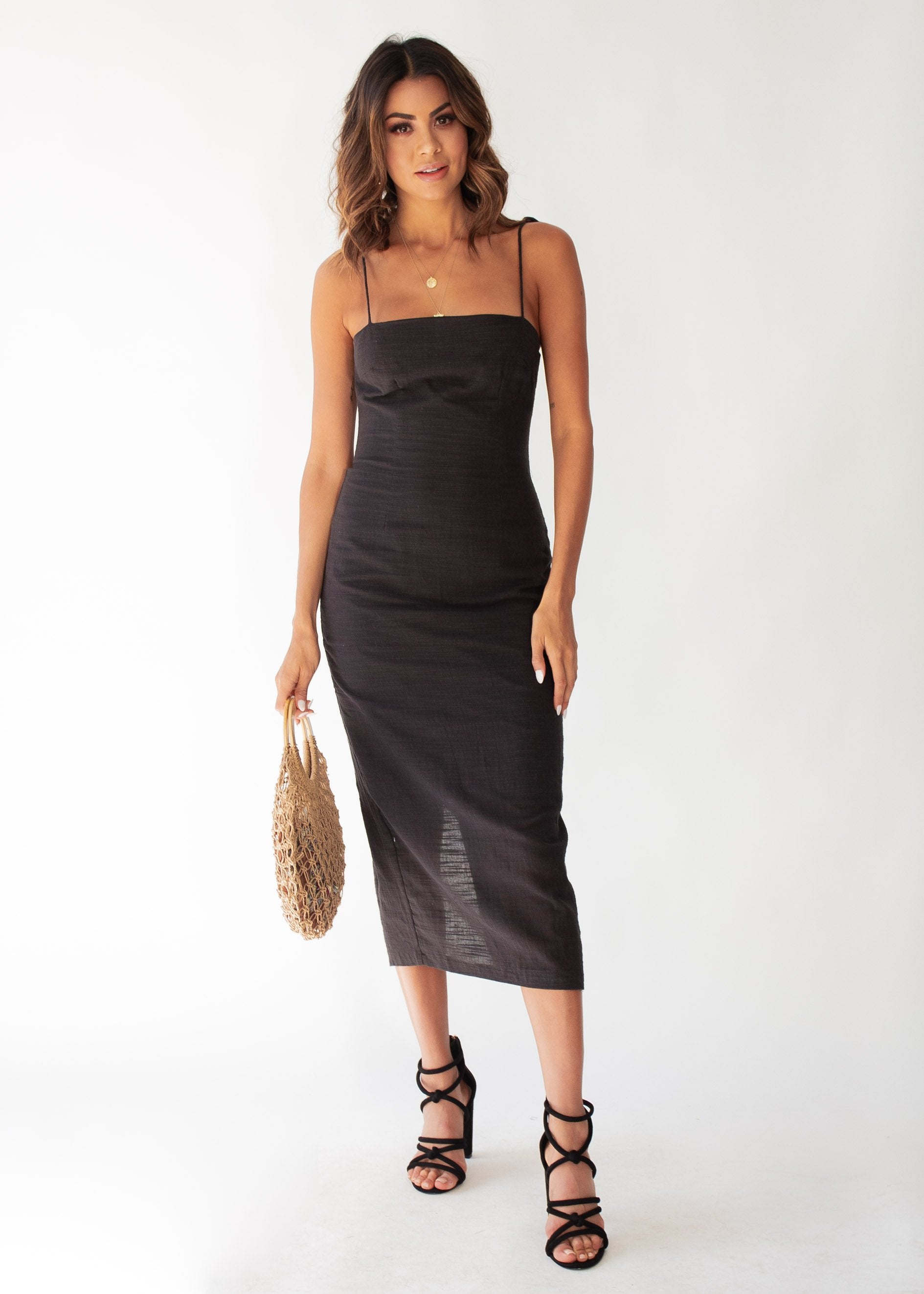 Bound To You Midi Dress - Black