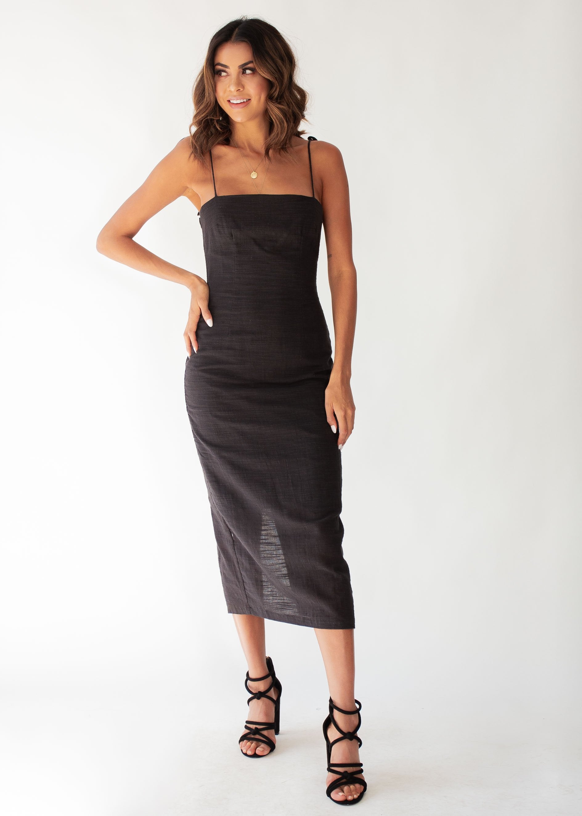 Bound To You Midi Dress - Black