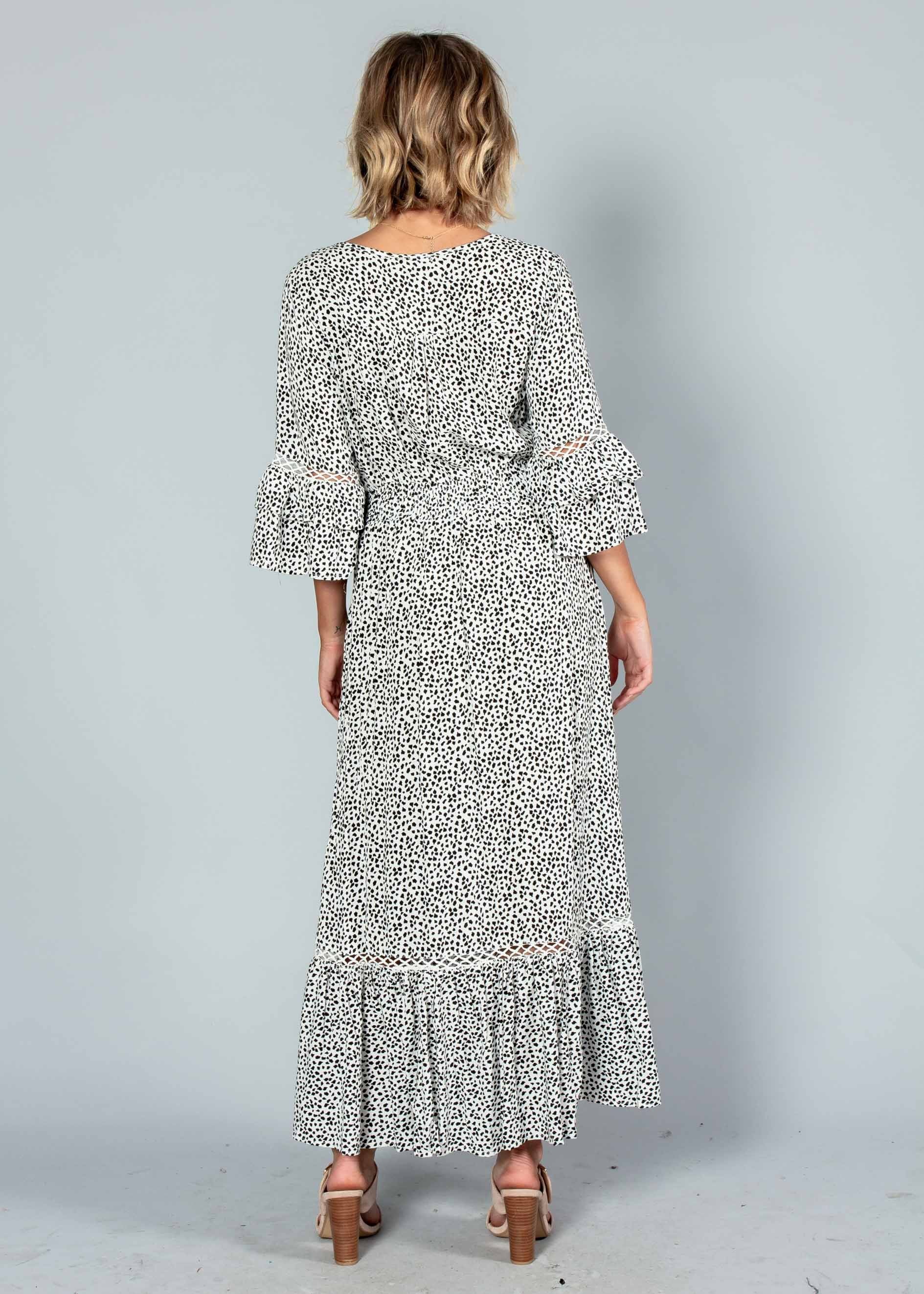 Sleepless Nights Maxi Dress - White Dot