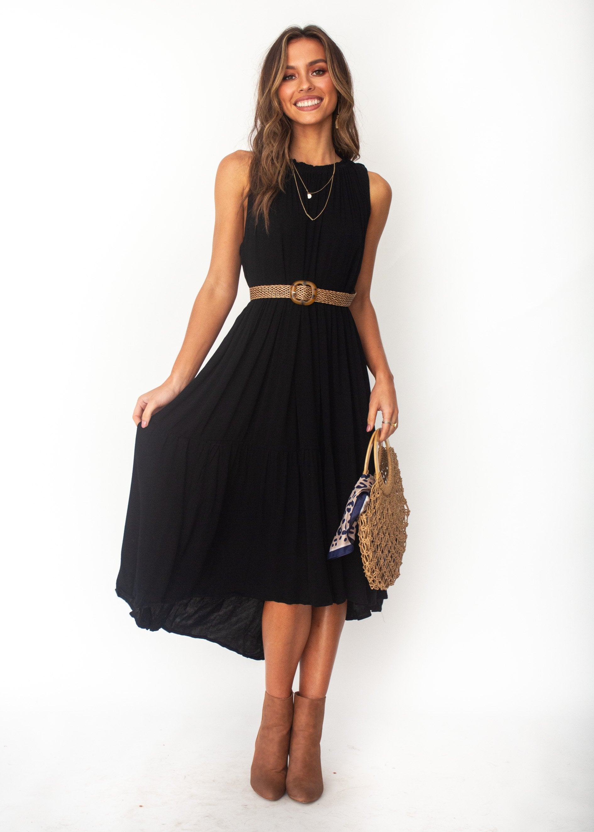 Everia Midi Dress - Black