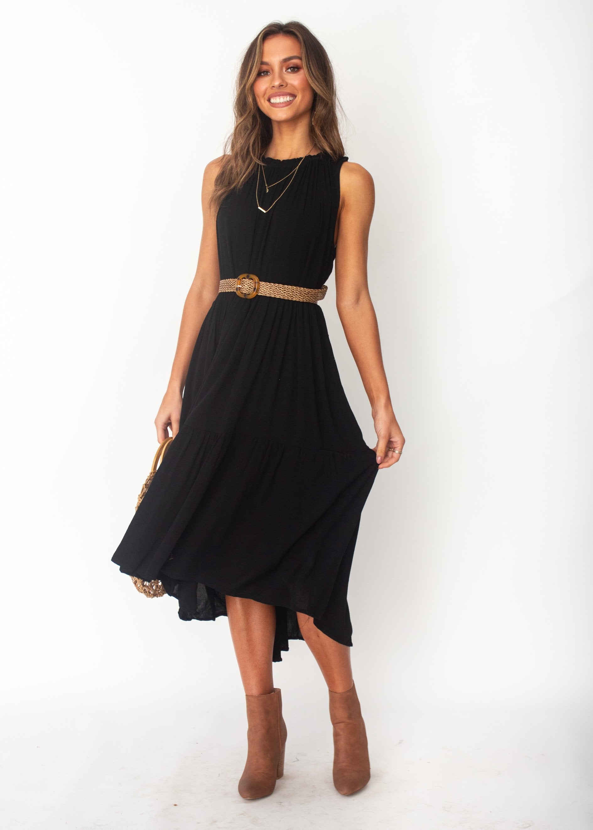 Everia Midi Dress - Black