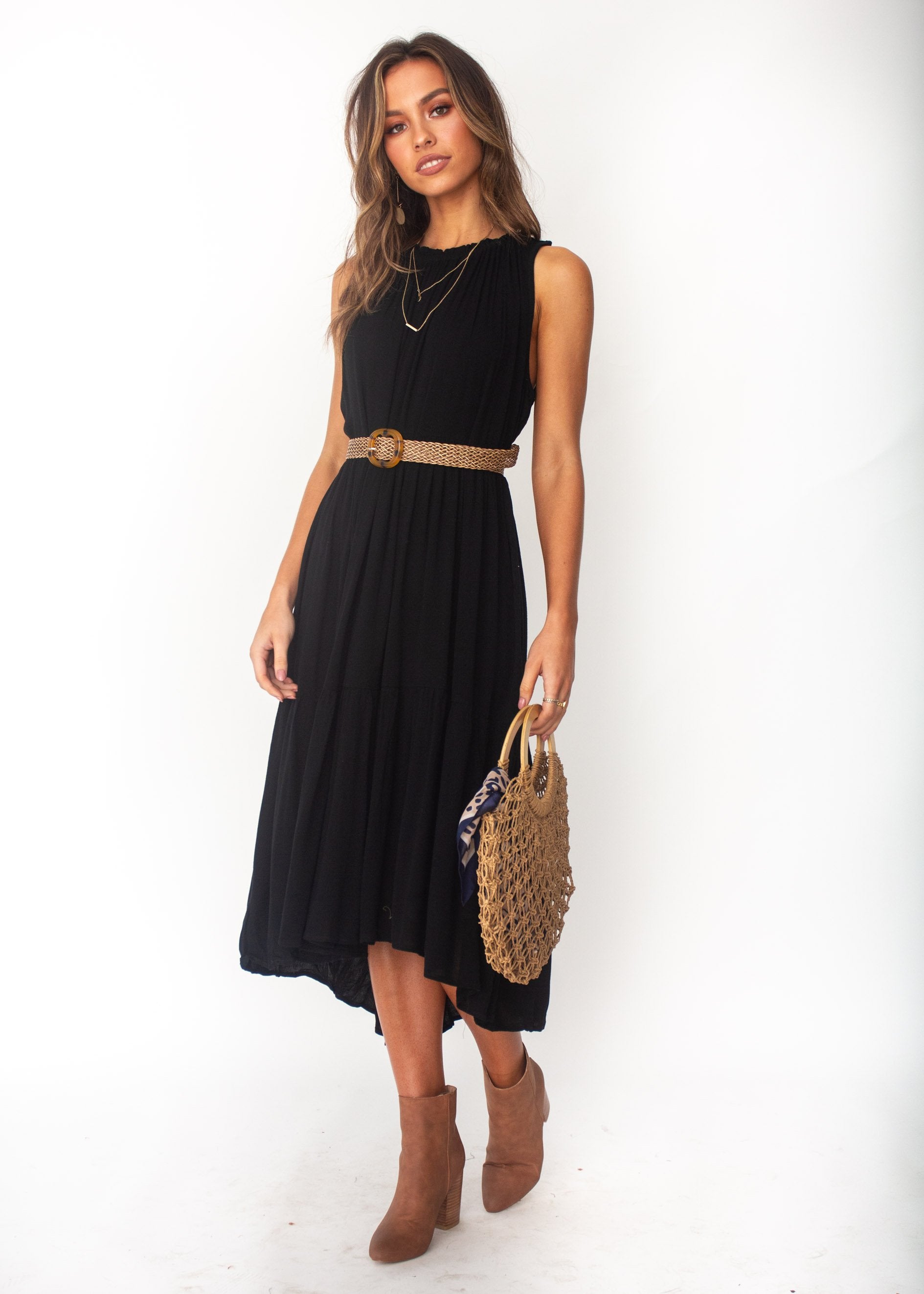 Everia Midi Dress - Black