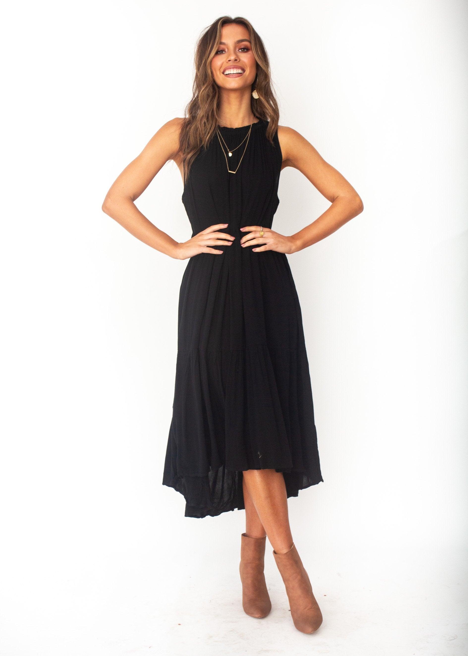 Everia Midi Dress - Black