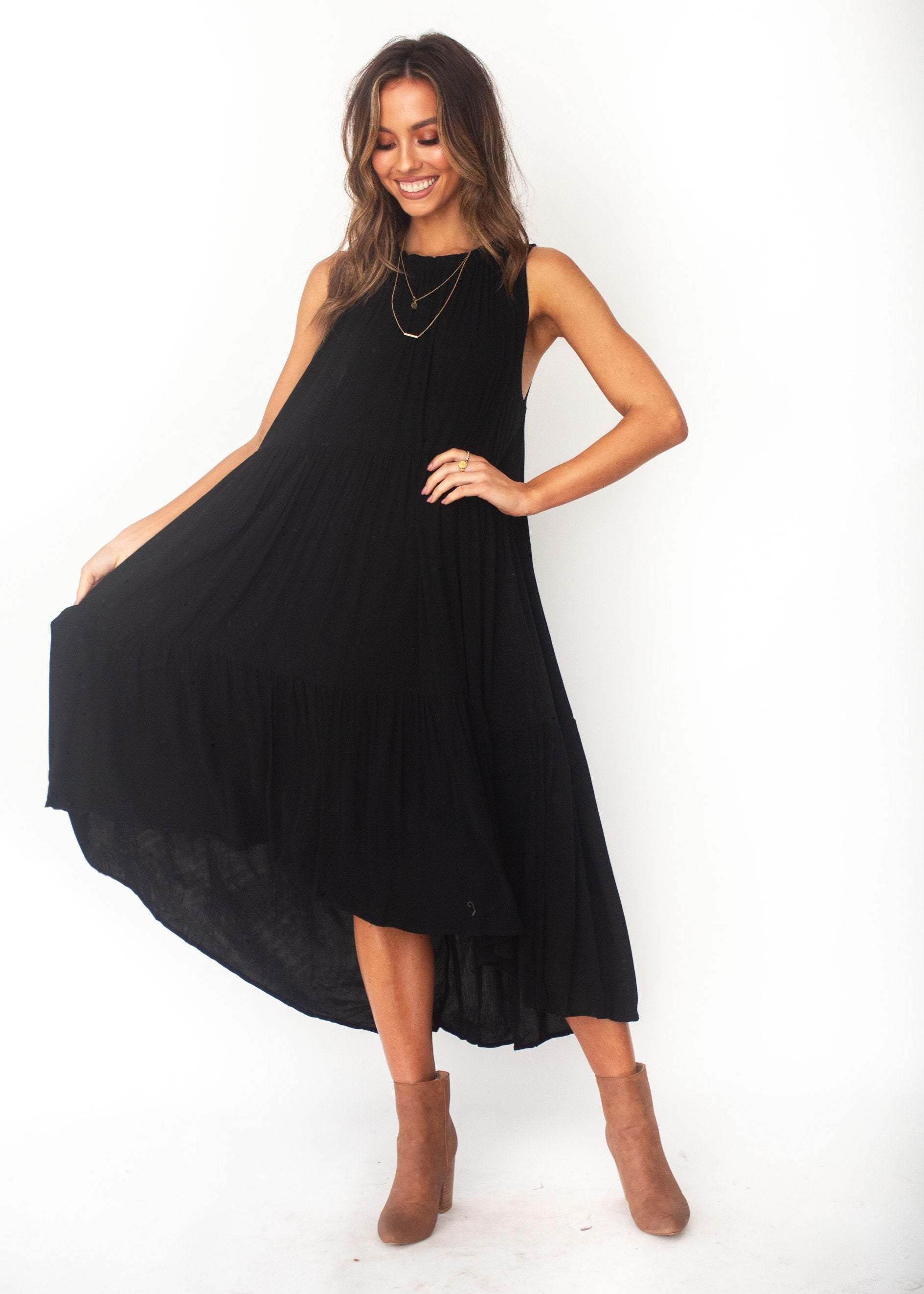 Everia Midi Dress - Black