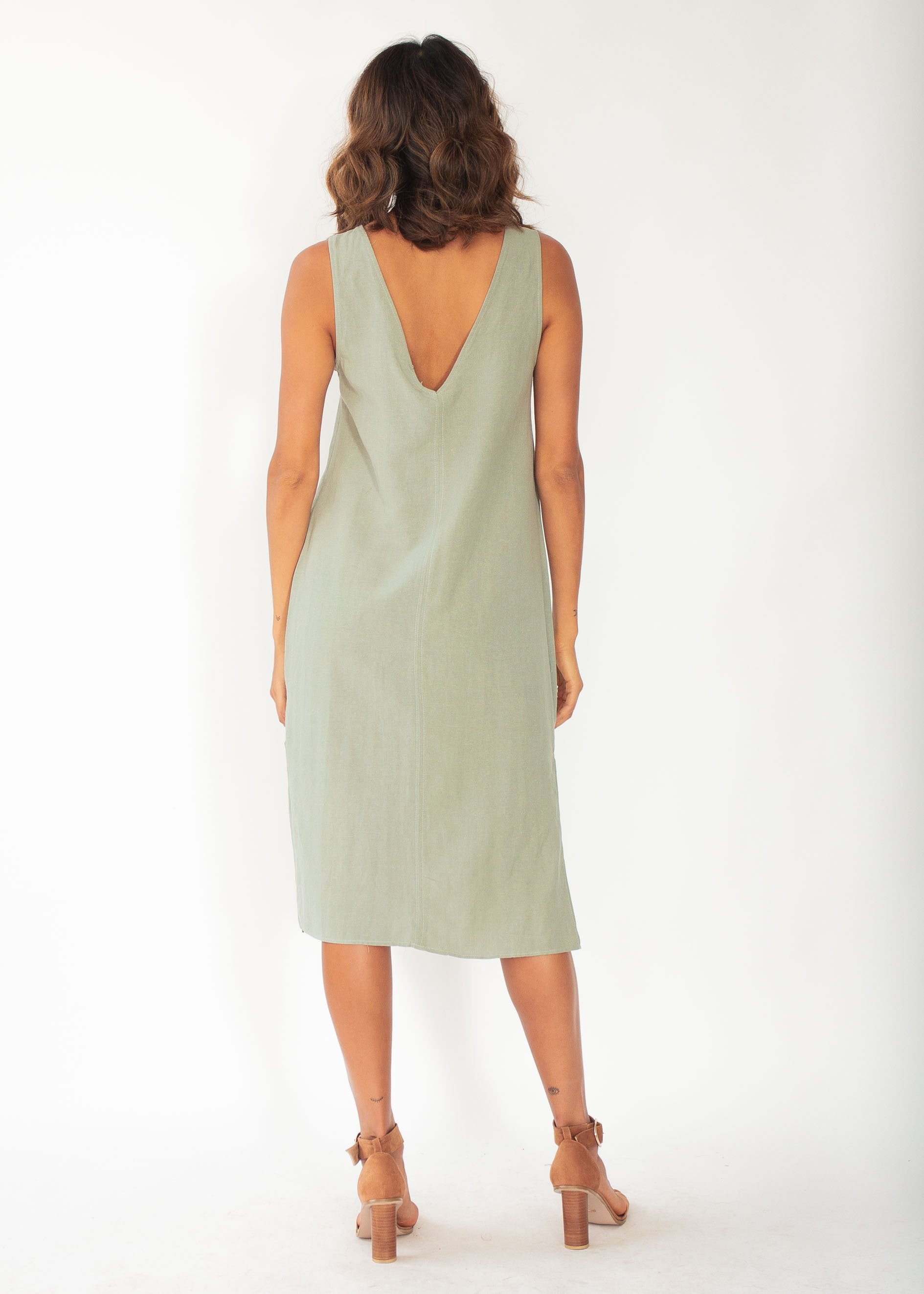 Flynn Midi Dress - Khaki