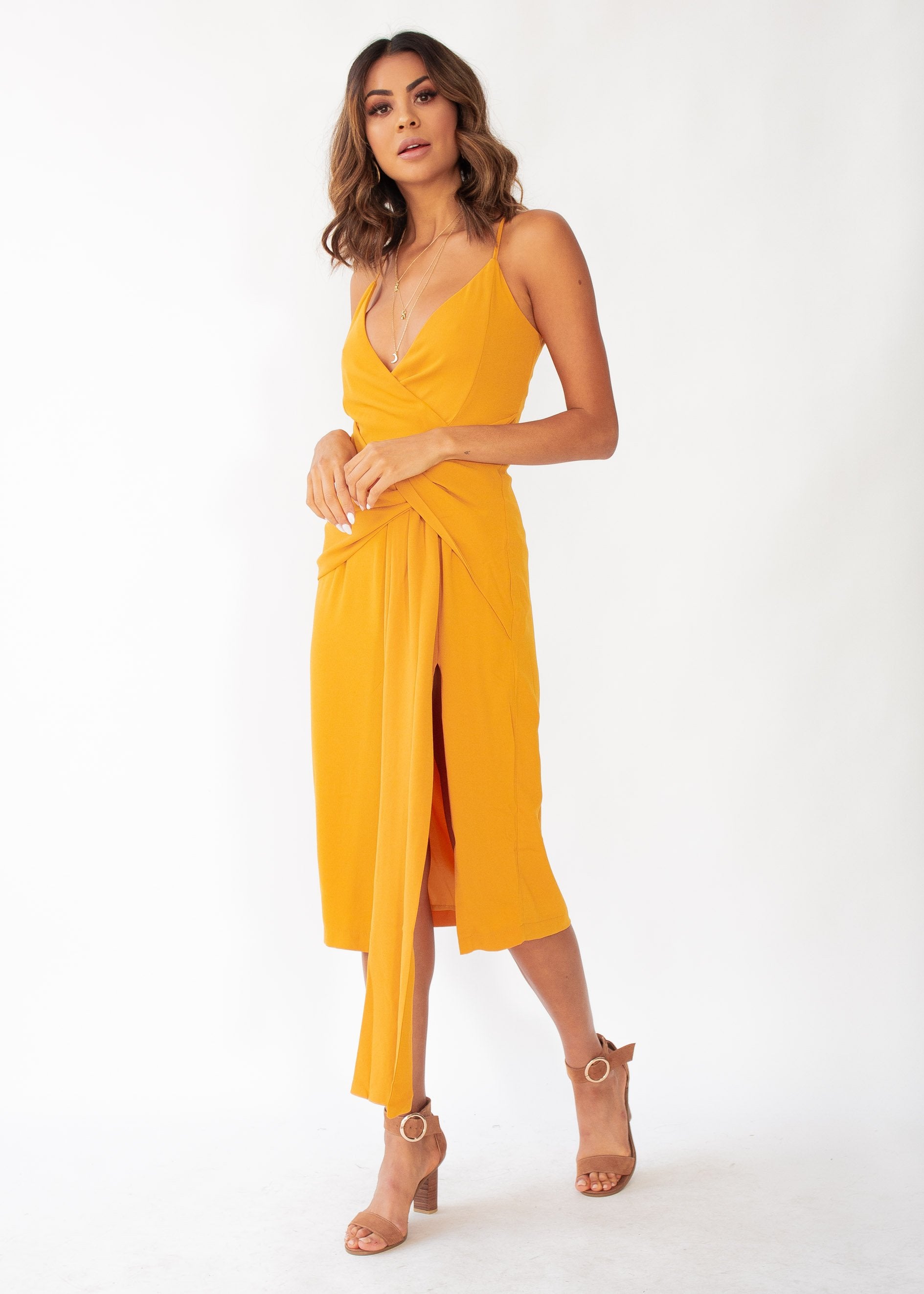 Neo Midi Dress - Mustard