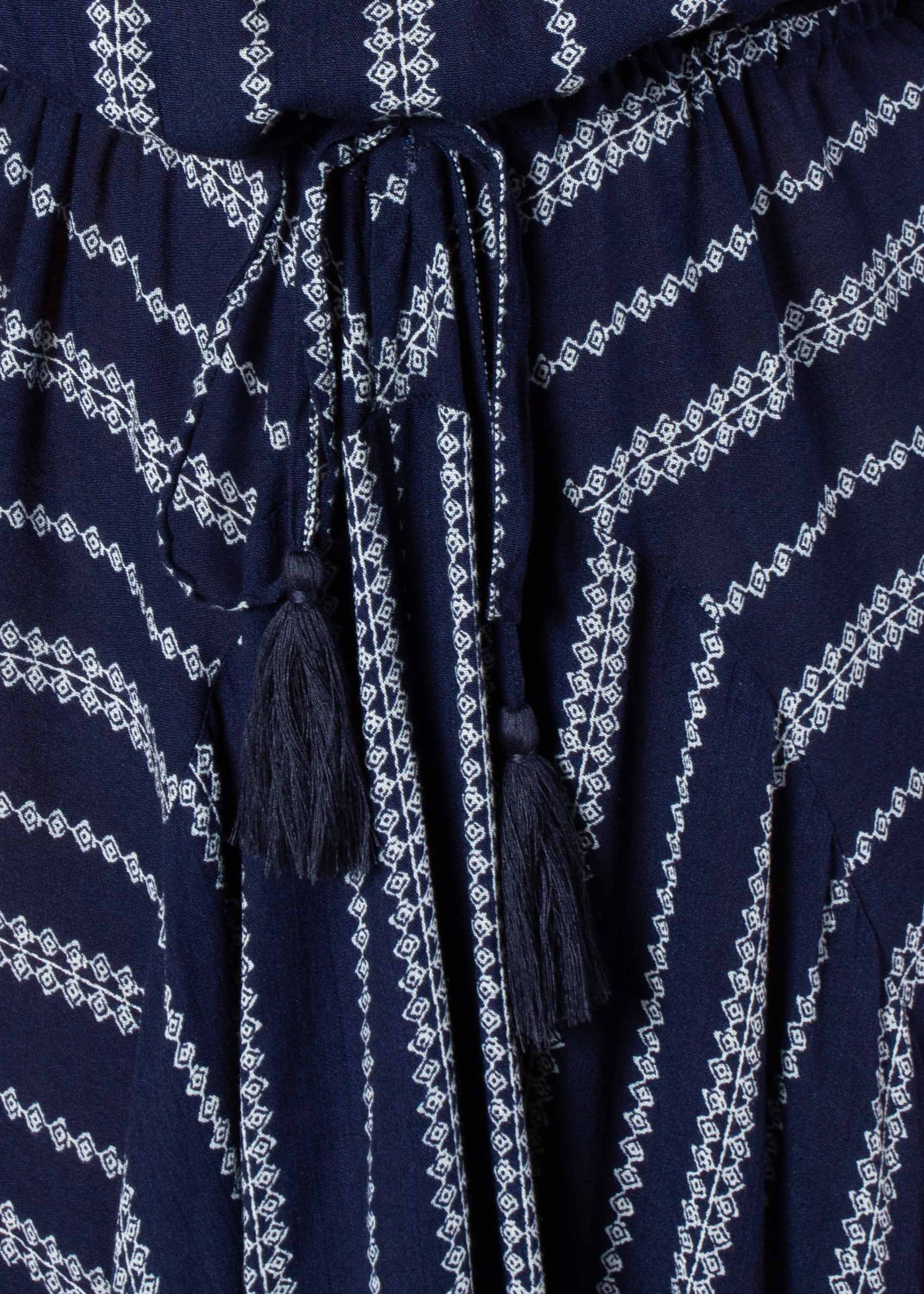 Delray Strapless Maxi Dress - Navy/White
