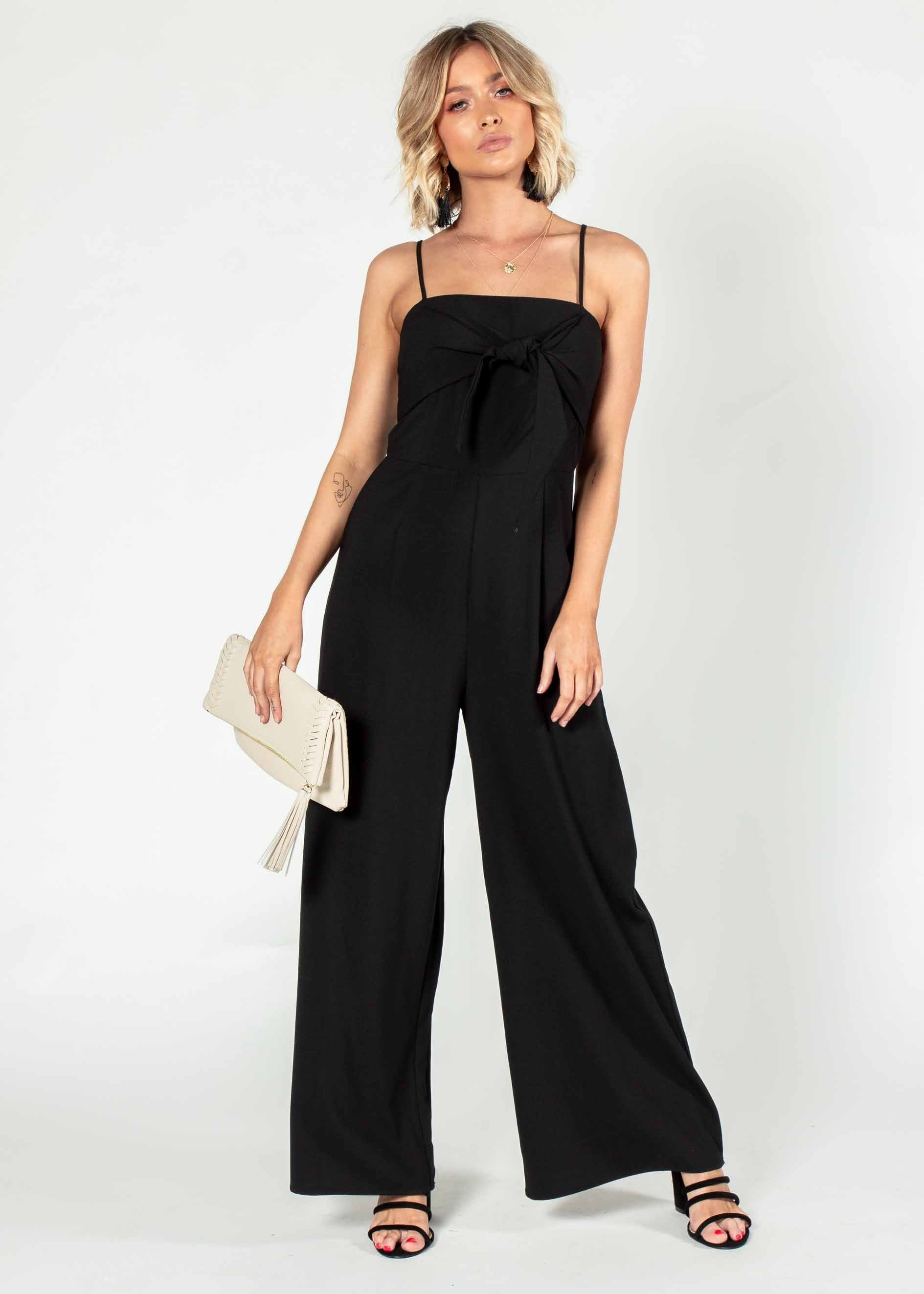 Braelynn Tie Pantsuit - Black