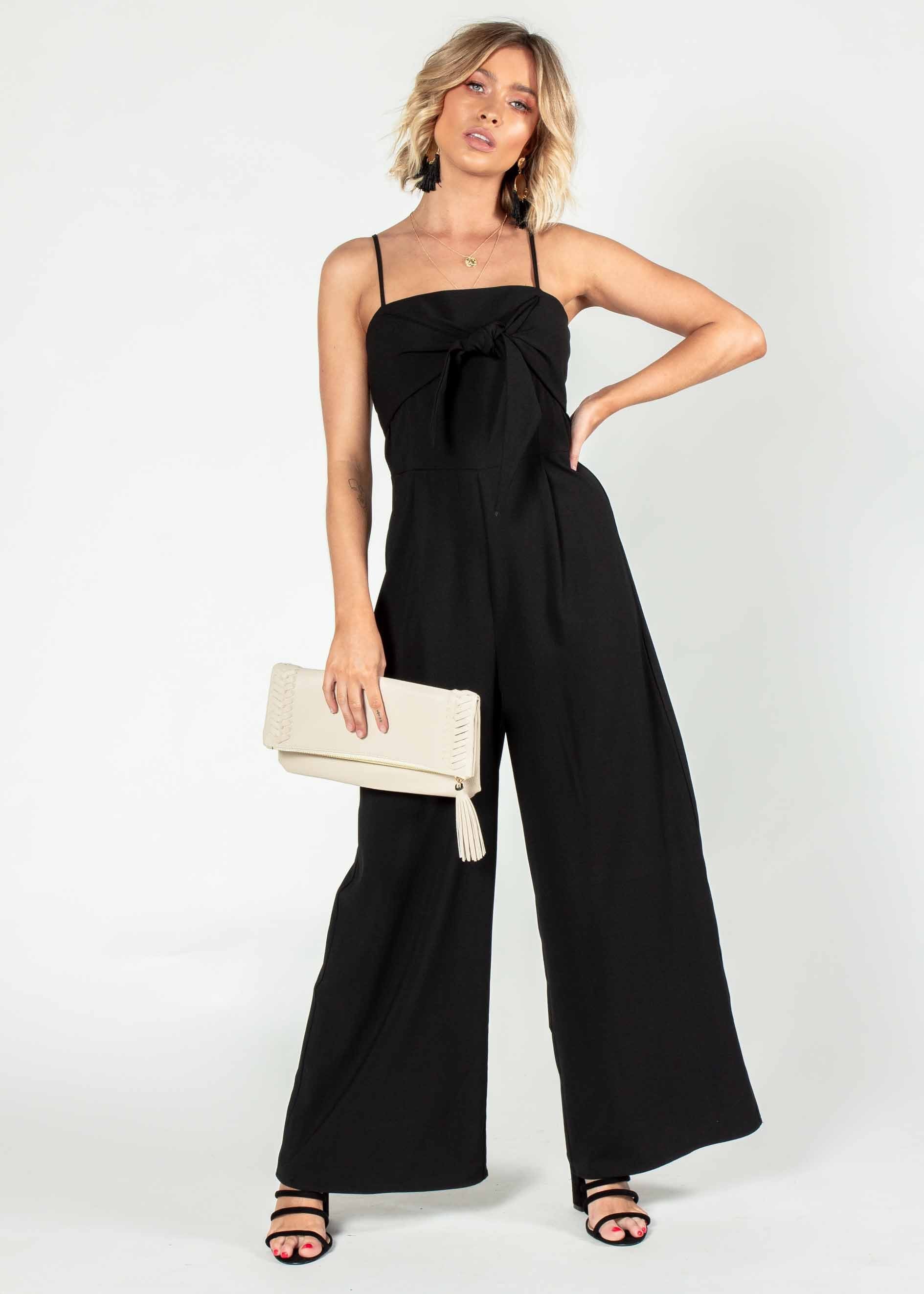 Braelynn Tie Pantsuit - Black