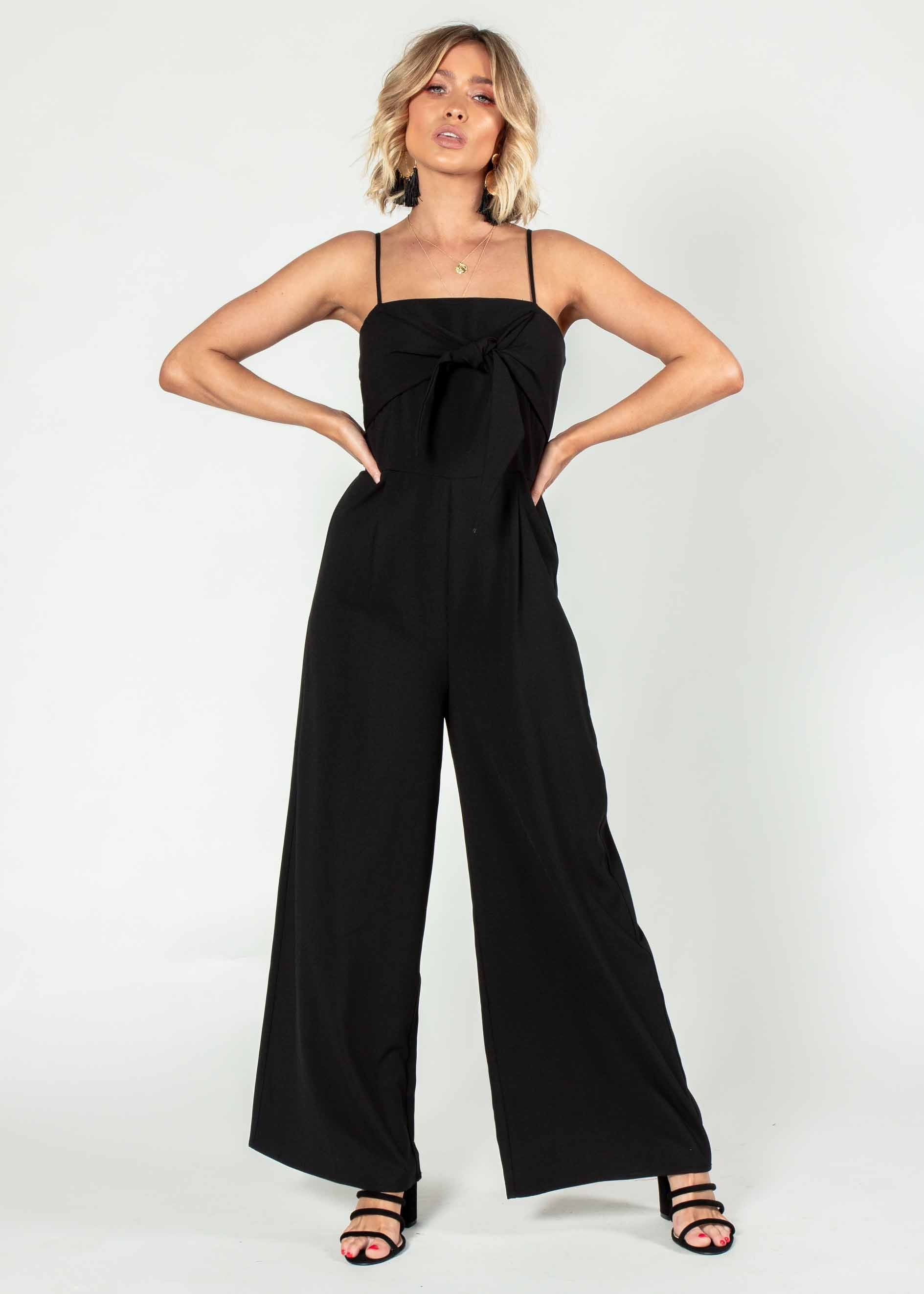 Braelynn Tie Pantsuit - Black
