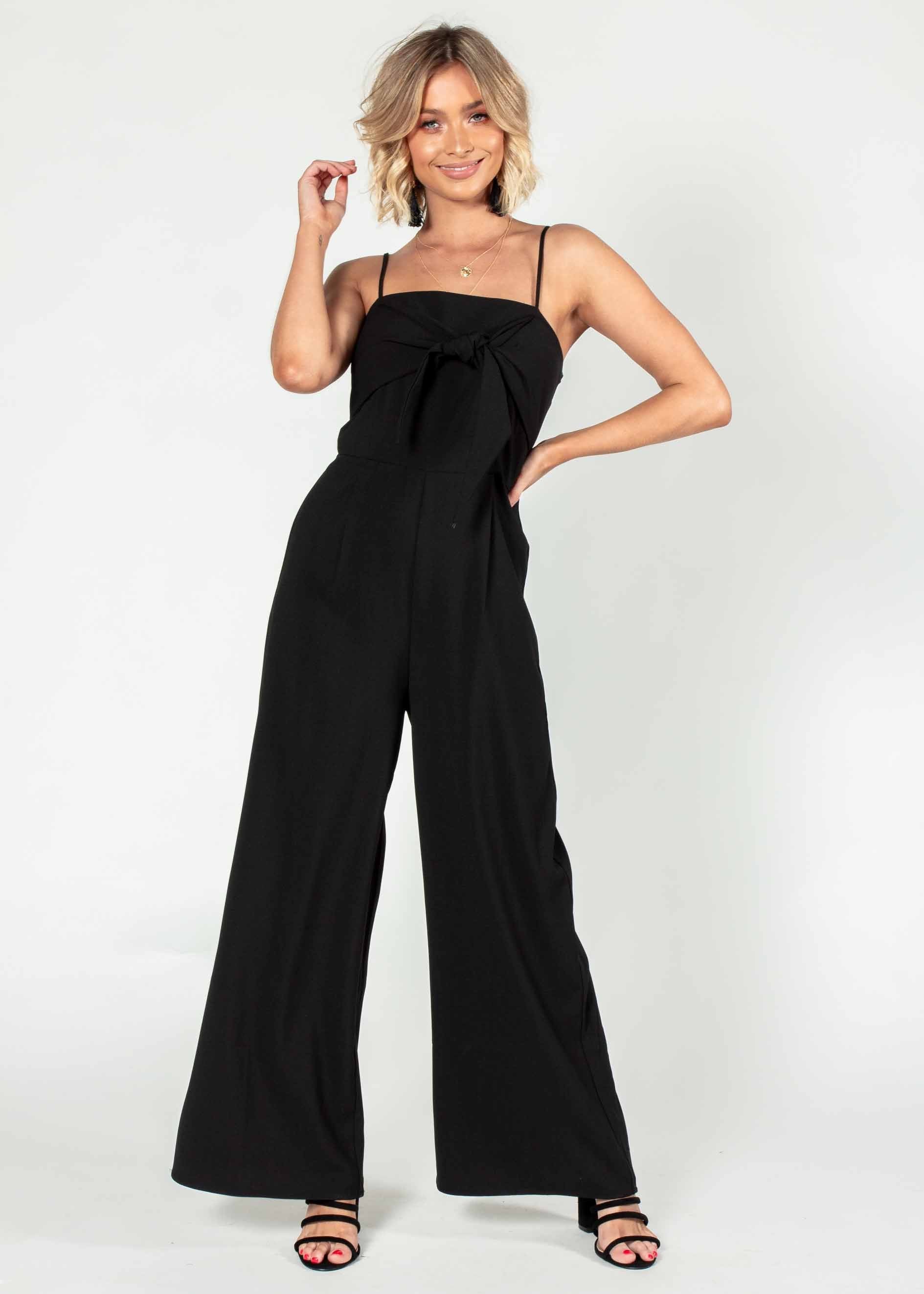 Braelynn Tie Pantsuit - Black