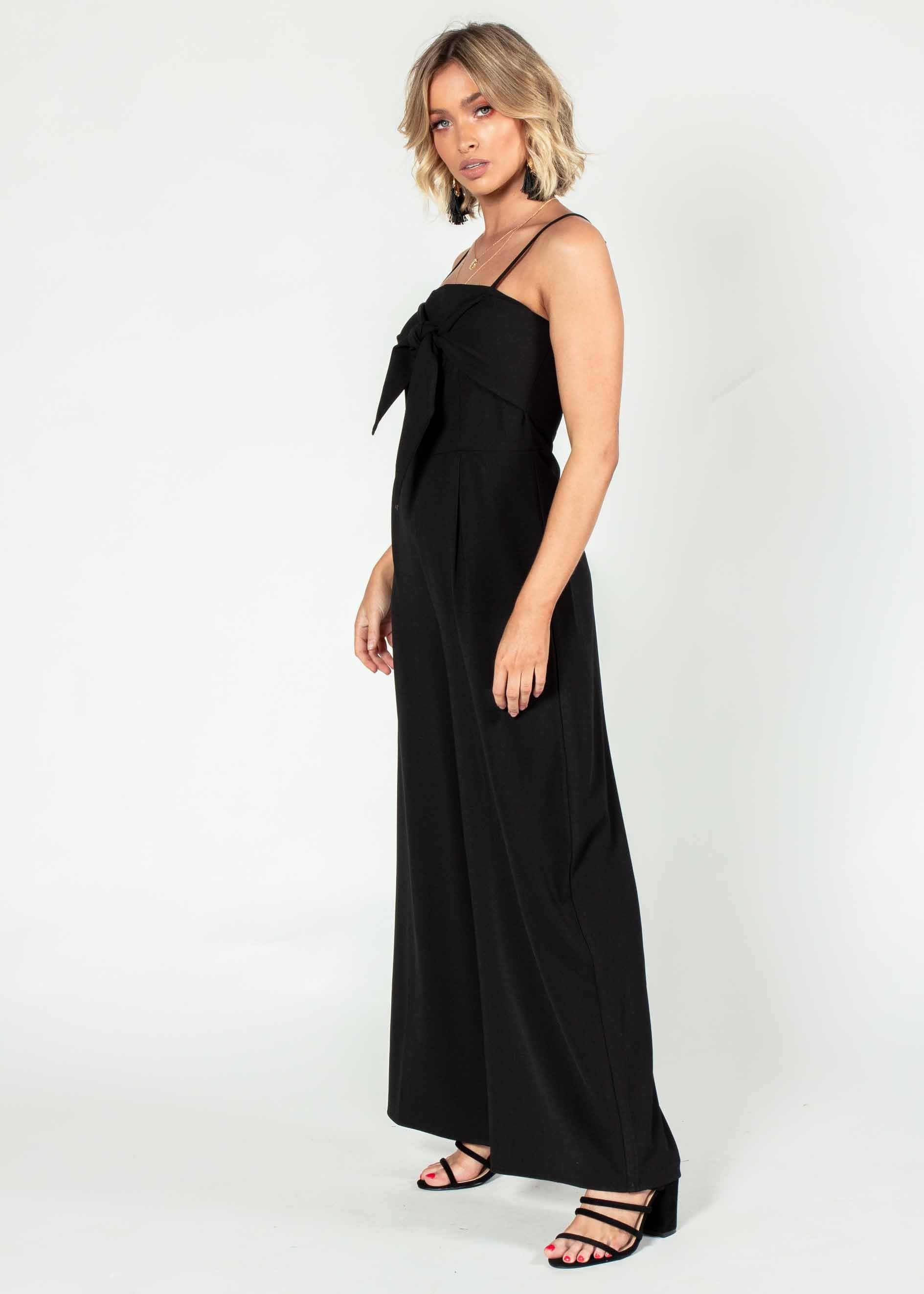 Braelynn Tie Pantsuit - Black