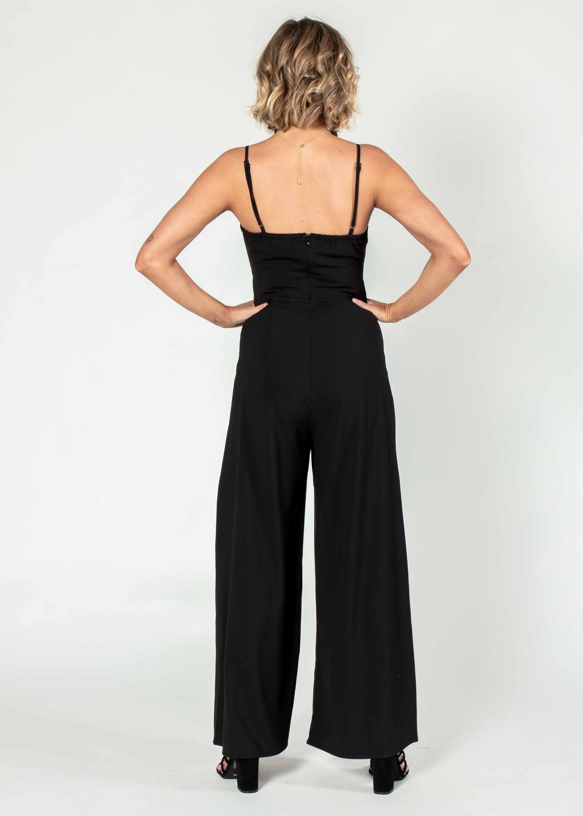 Braelynn Tie Pantsuit - Black